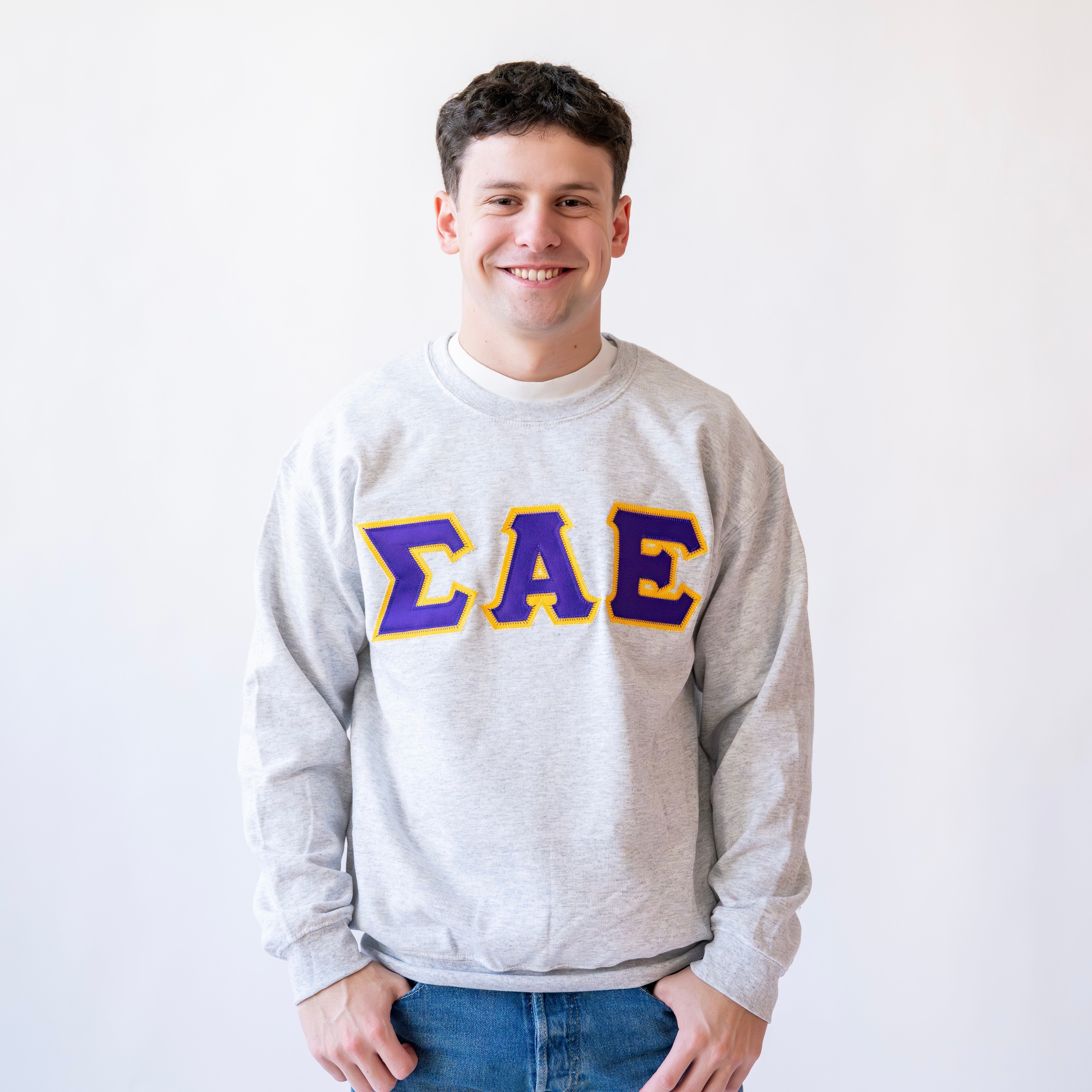 Basic Greek Letter Crewneck Sweatshirt - Sigma Alpha Epsilon
