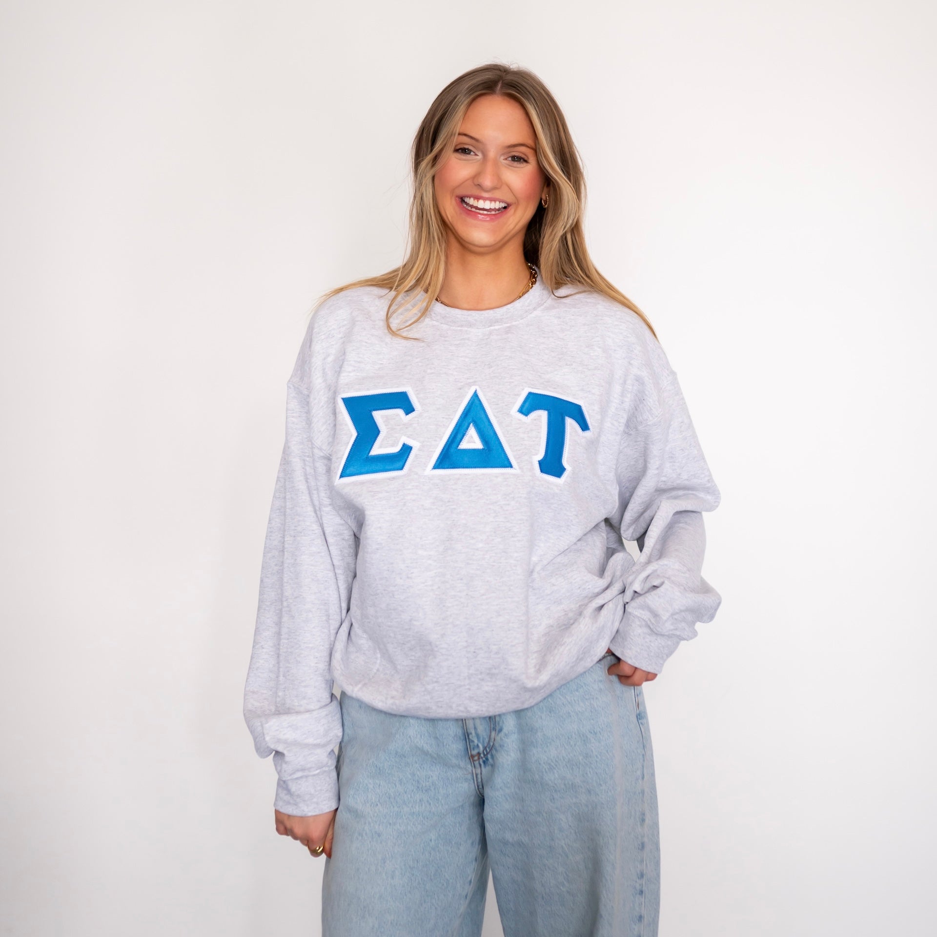 Basic Greek Letter Crewneck Sweatshirt - Sigma Delta Tau