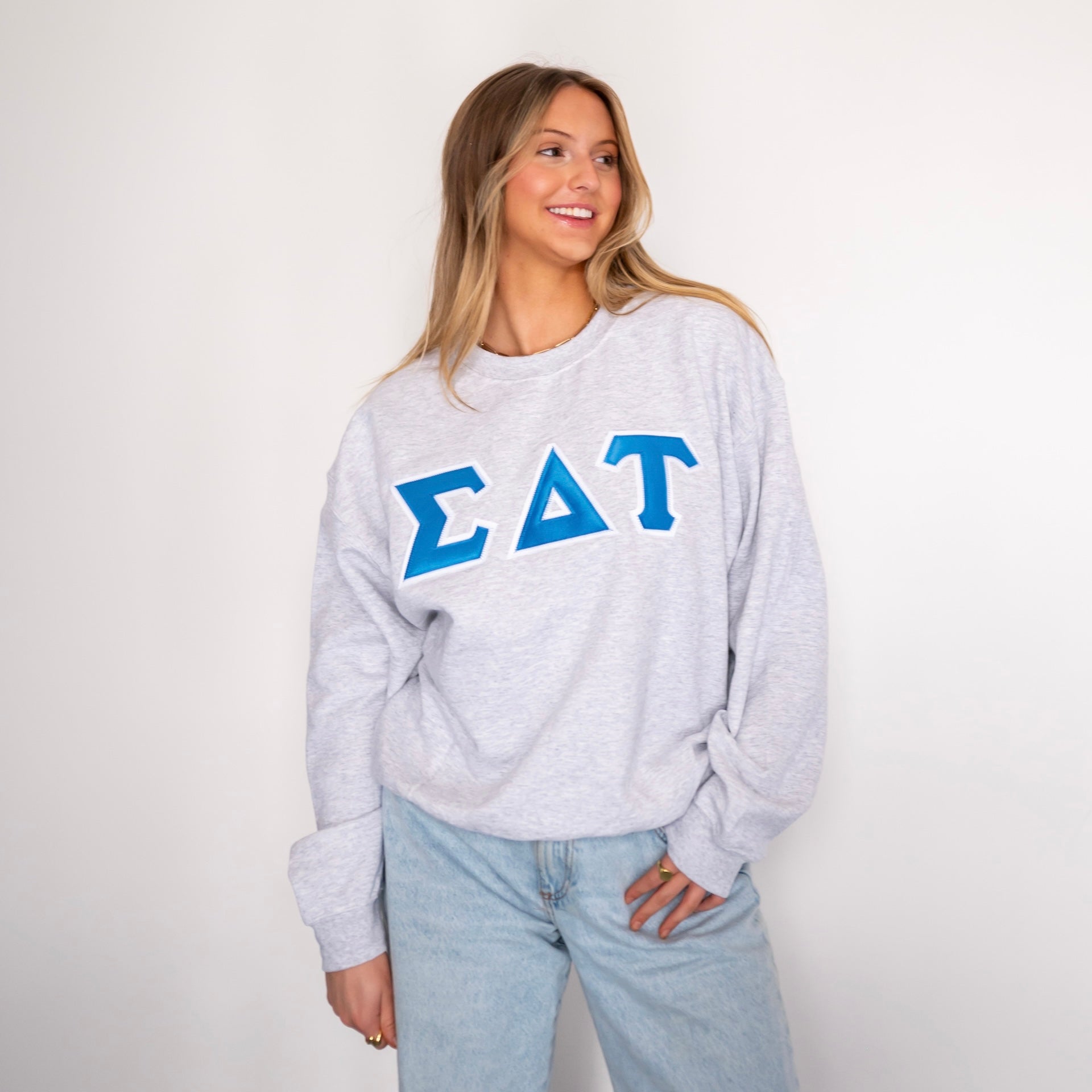 Basic Greek Letter Crewneck Sweatshirt - Sigma Delta Tau