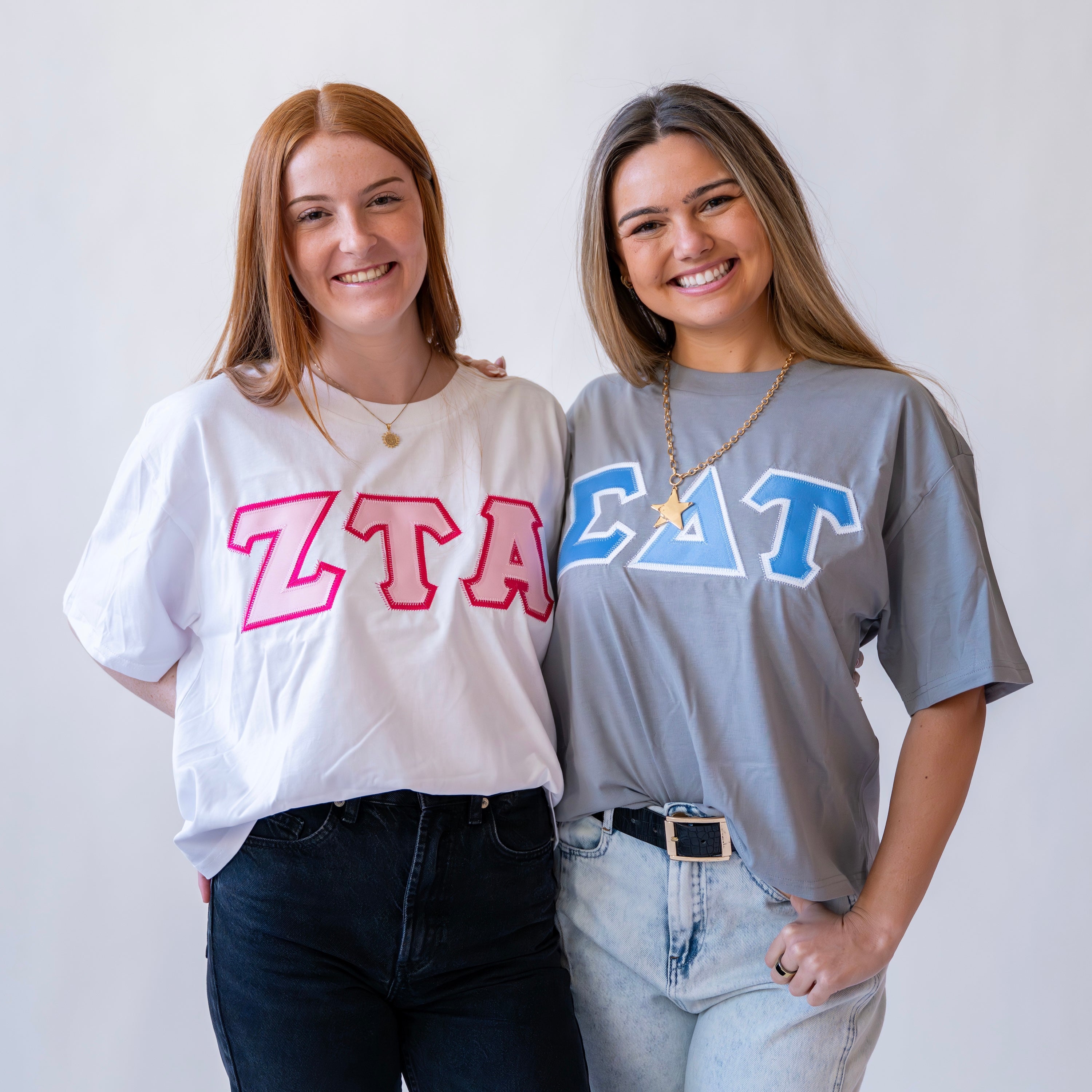 Basic Greek Letter Cropped Shirt - Zeta Tau Alpha
