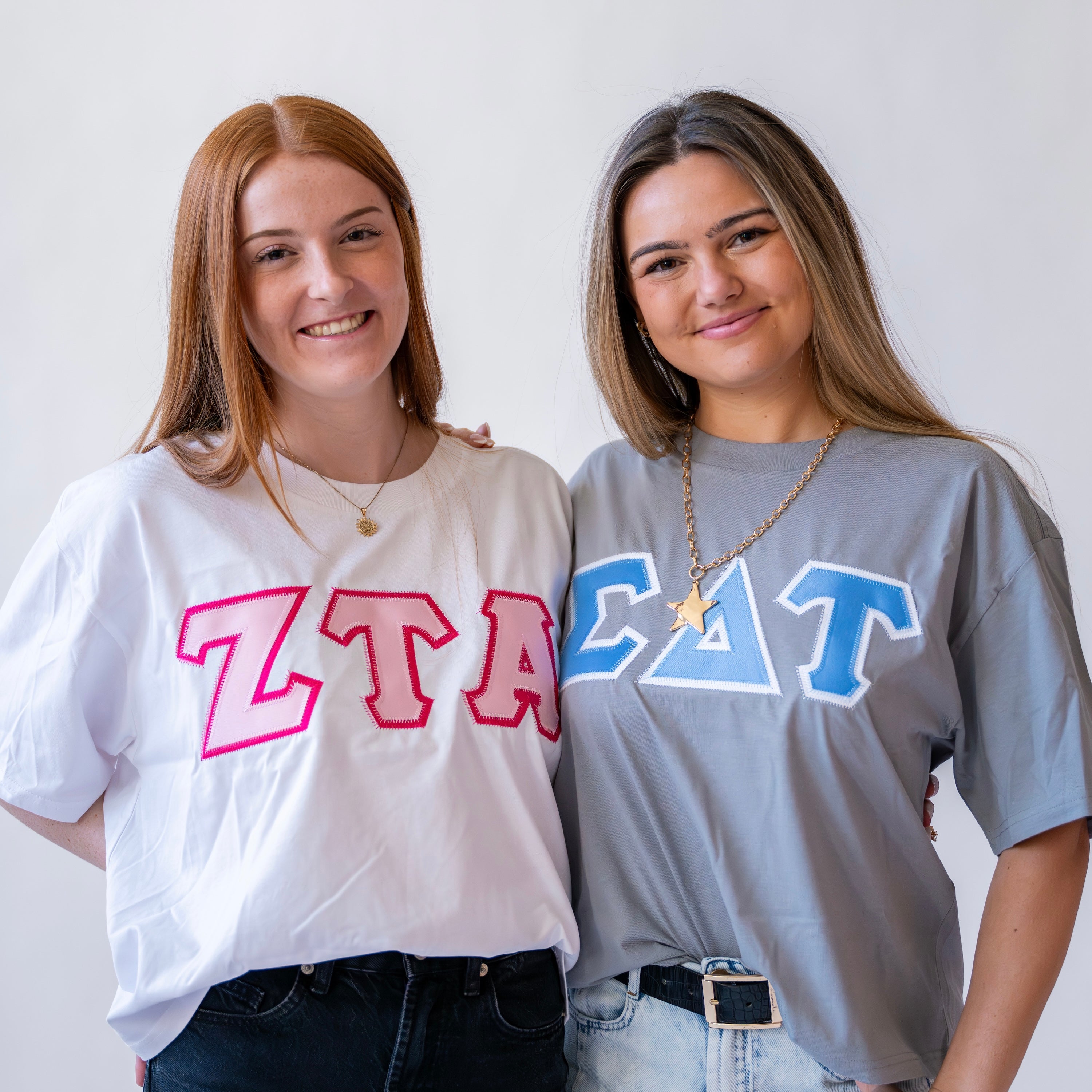 Basic Greek Letter Cropped Shirt - Sigma Delta Tau