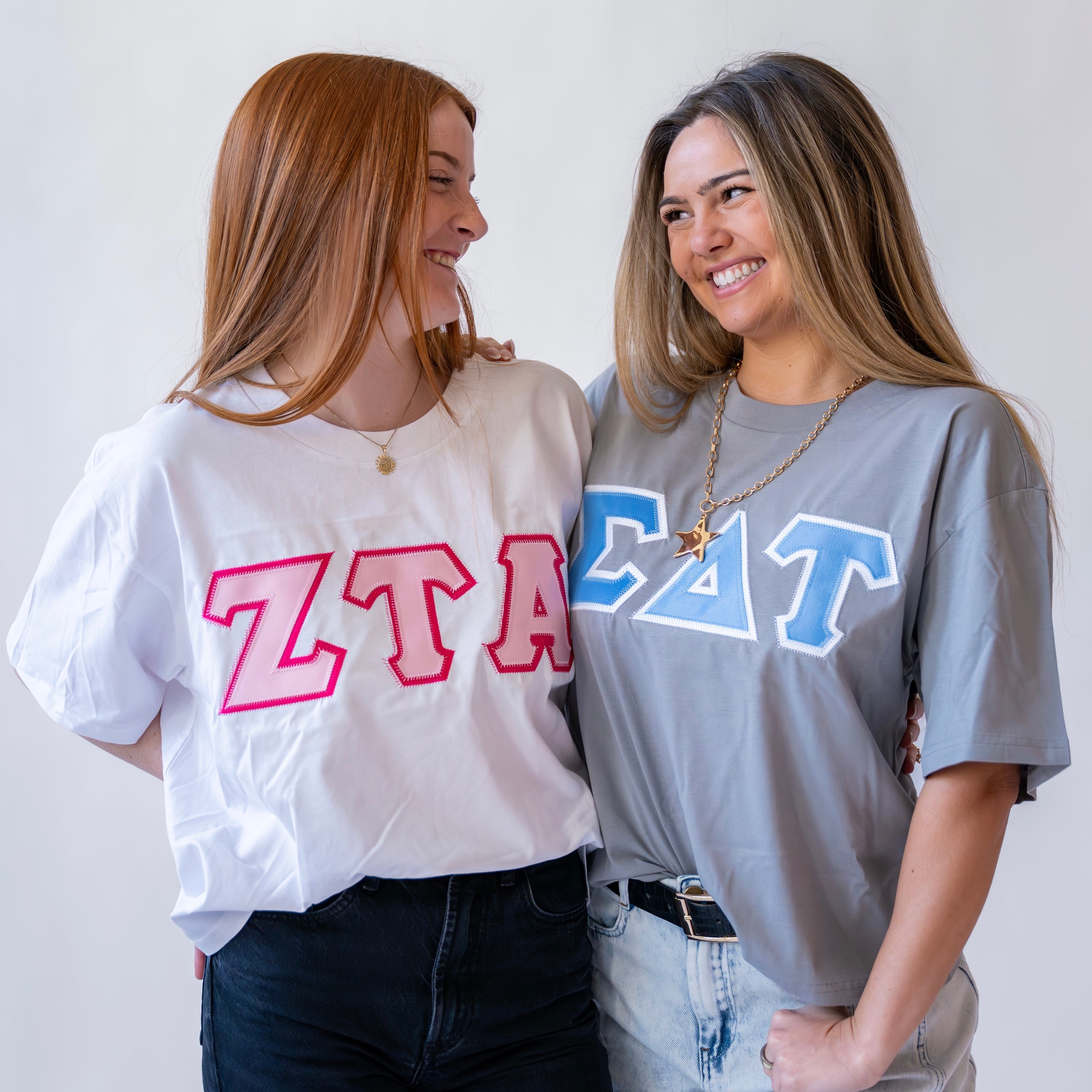 Basic Greek Letter Cropped Shirt - Zeta Tau Alpha