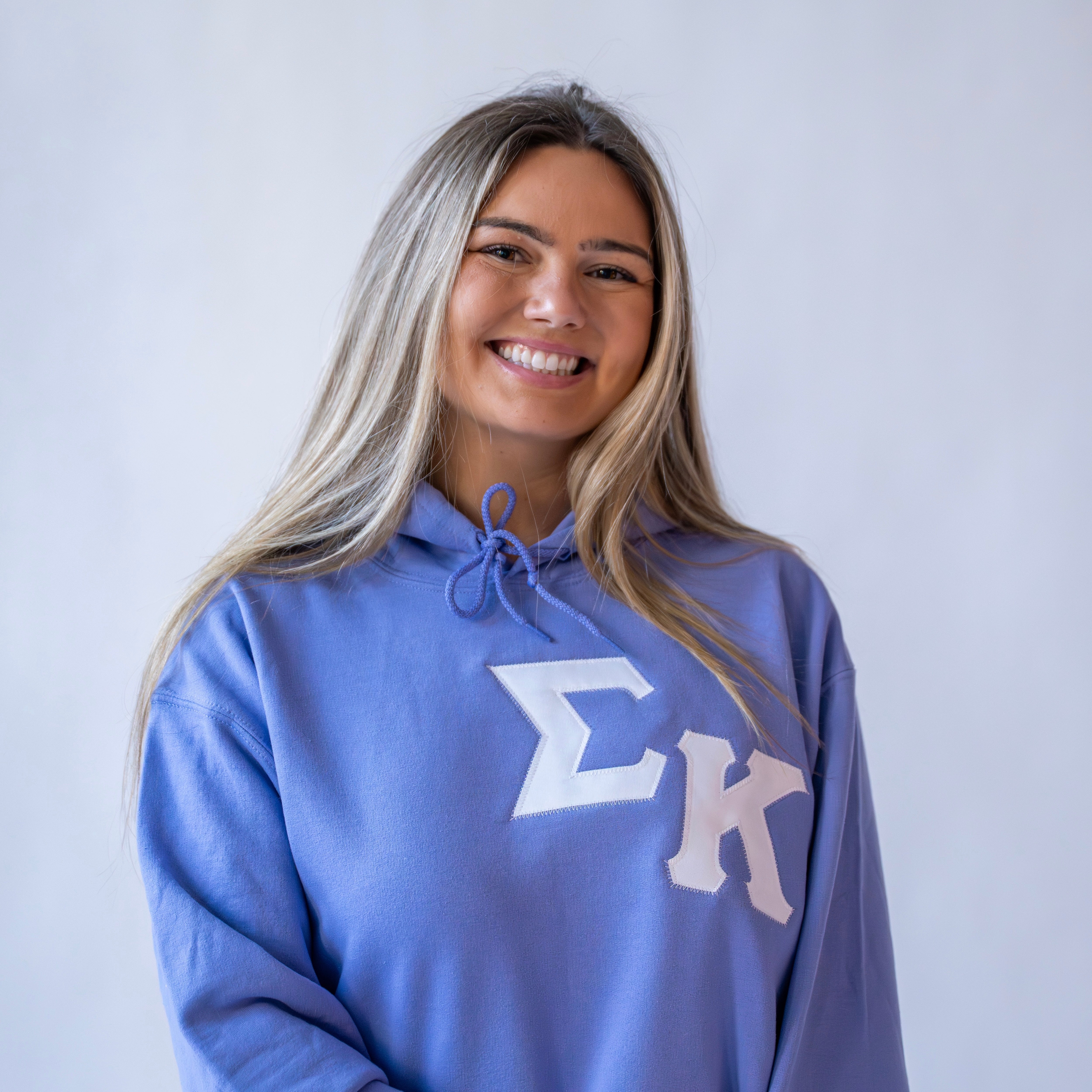 Asymmetrical Greek Letter Hooded Sweatshirt - Sigma Kappa