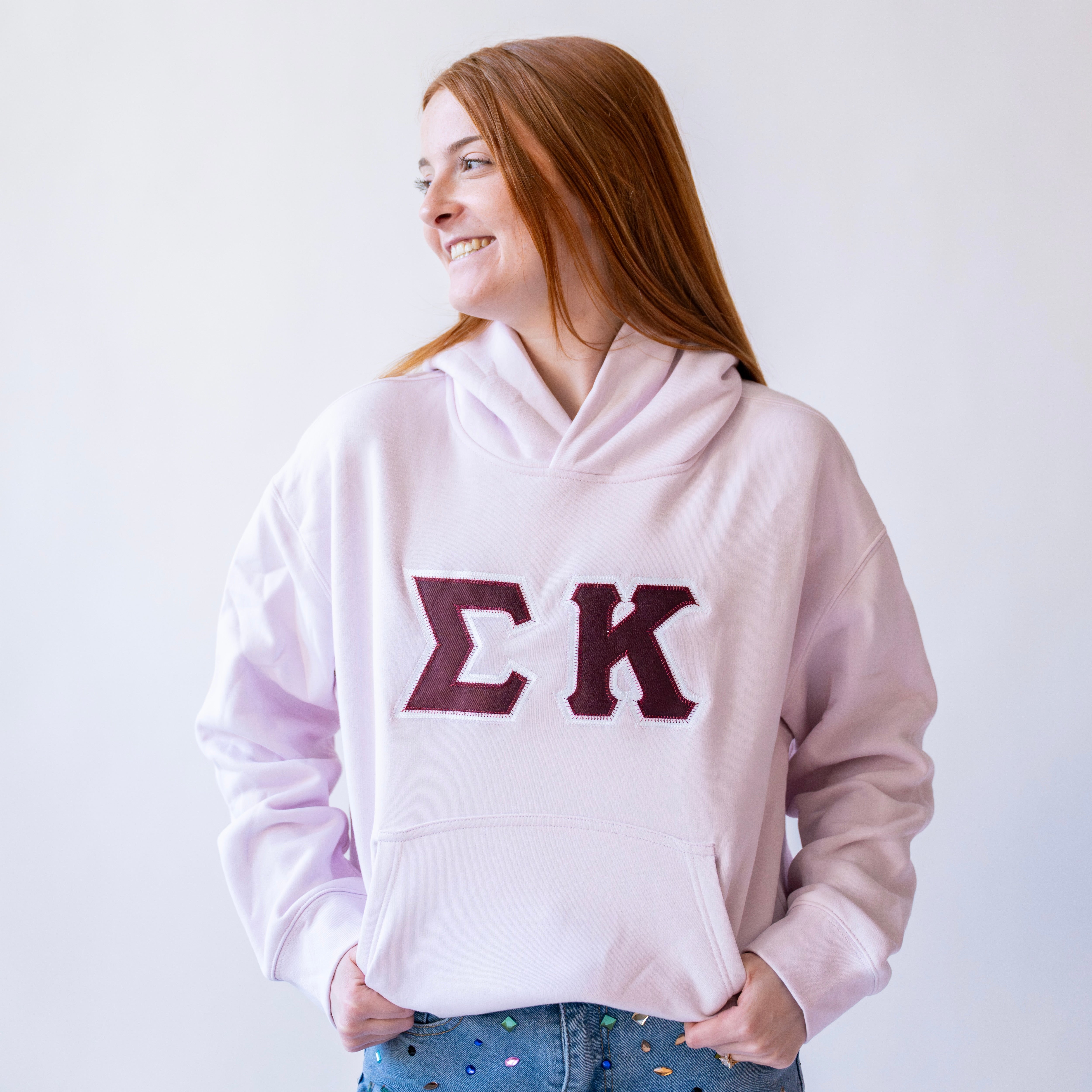 Basic Greek Letter Hoodie Sweatshirt - Sigma Kappa