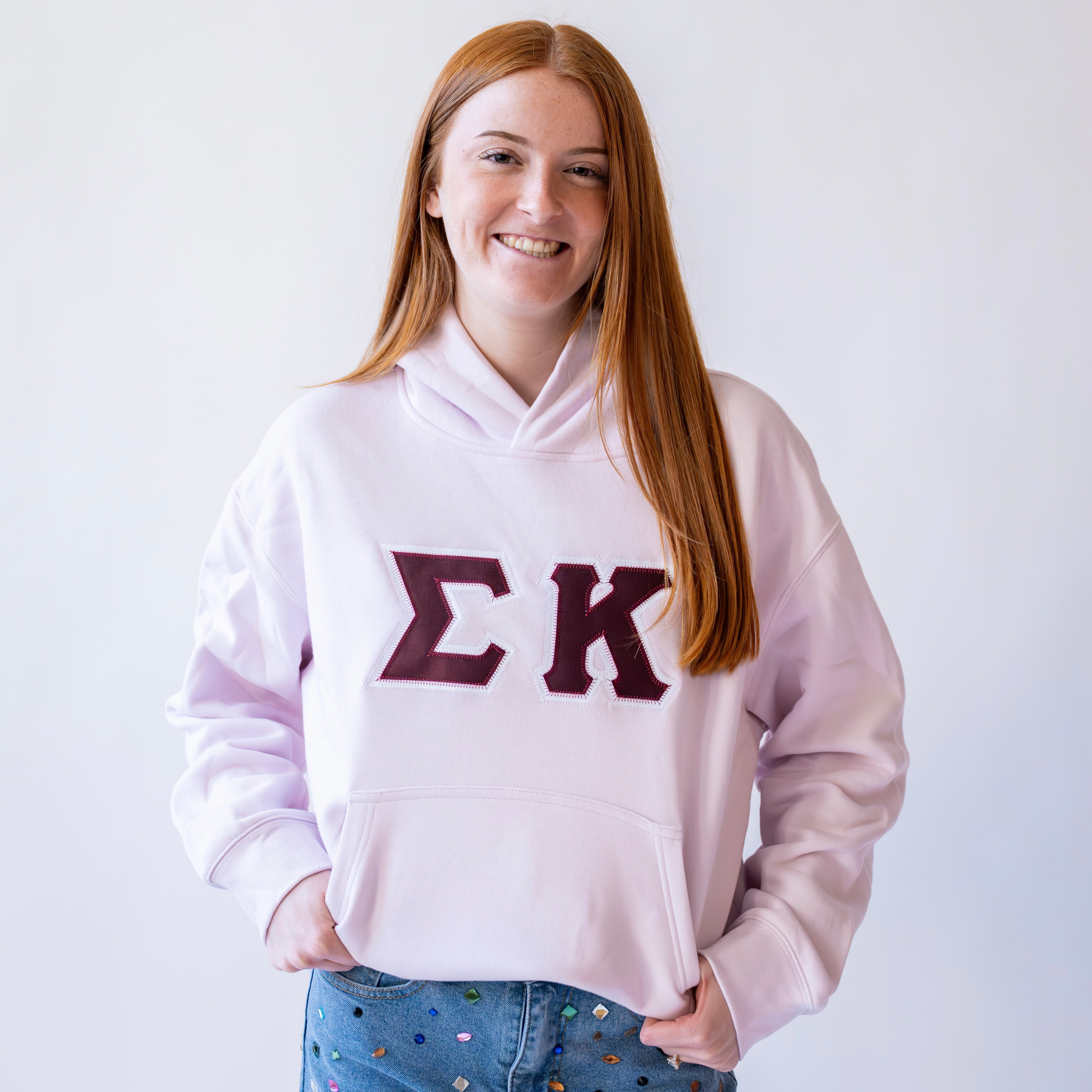 Basic Greek Letter Hoodie Sweatshirt - Sigma Kappa