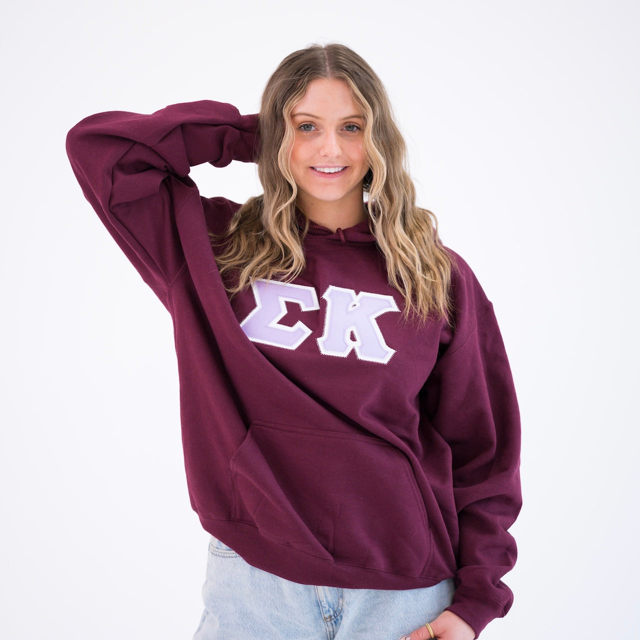 Basic Greek Letter Hoodie Sweatshirt - Sigma Kappa