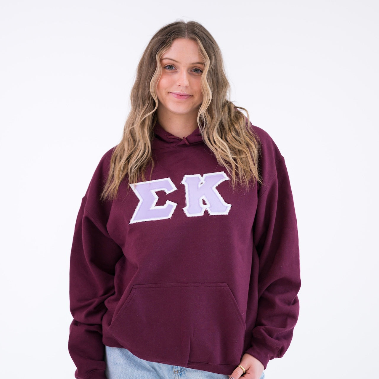 Basic Greek Letter Hoodie Sweatshirt - Sigma Kappa