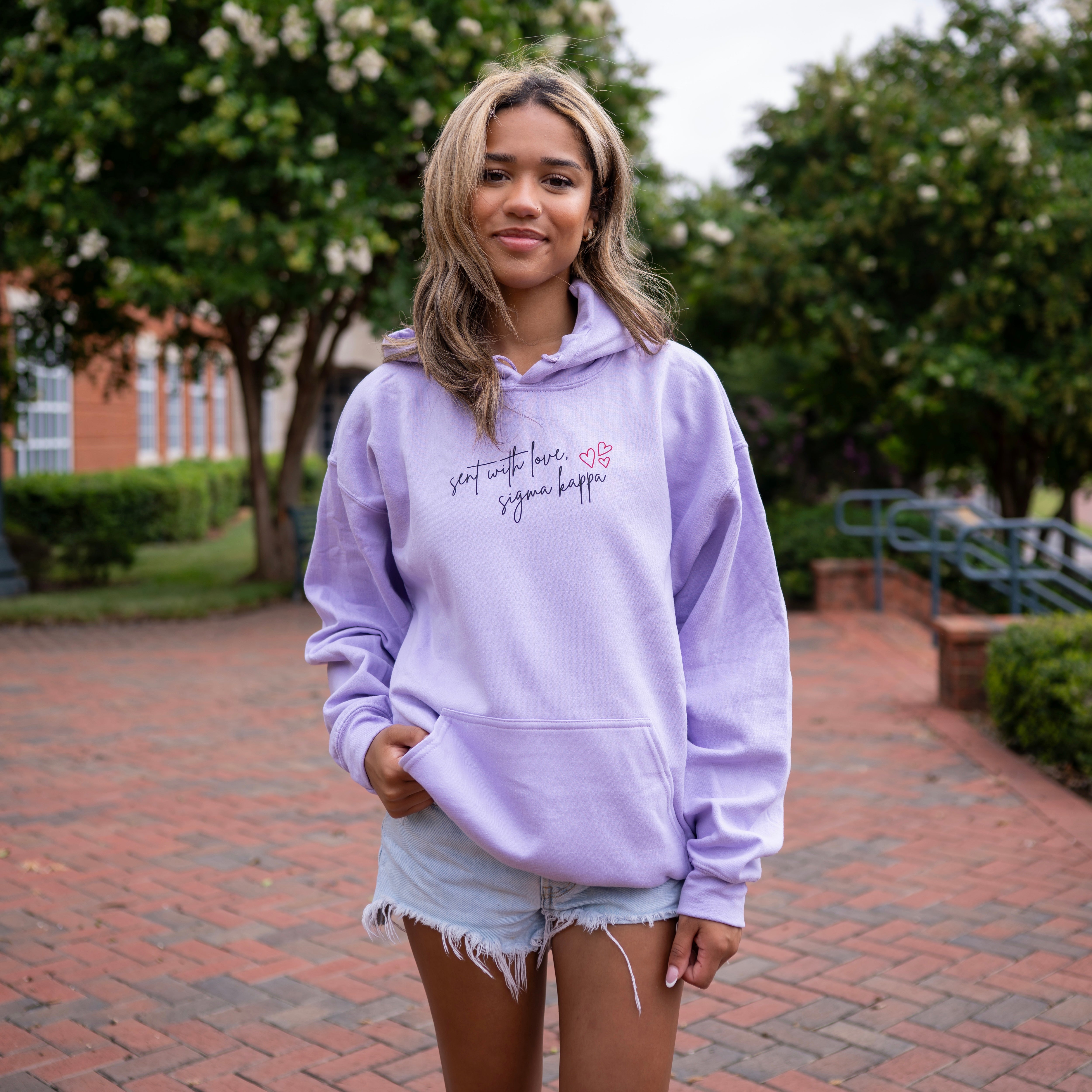 Delivered With Love Hoodie Sweatshirt - Sigma Kappa