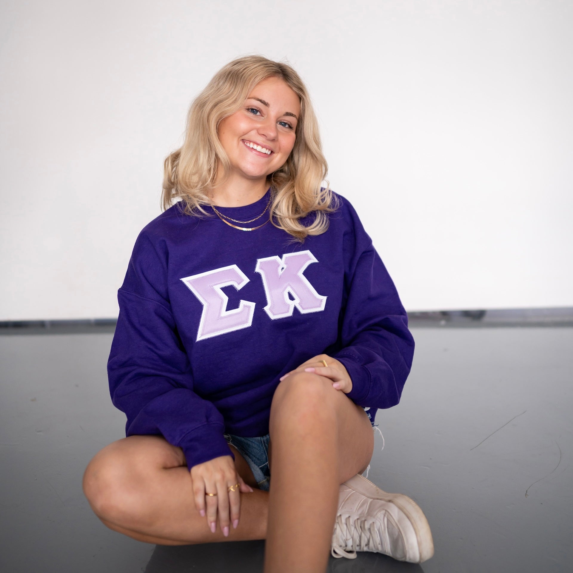 Basic Greek Letter Crewneck Sweatshirt - Sigma Kappa