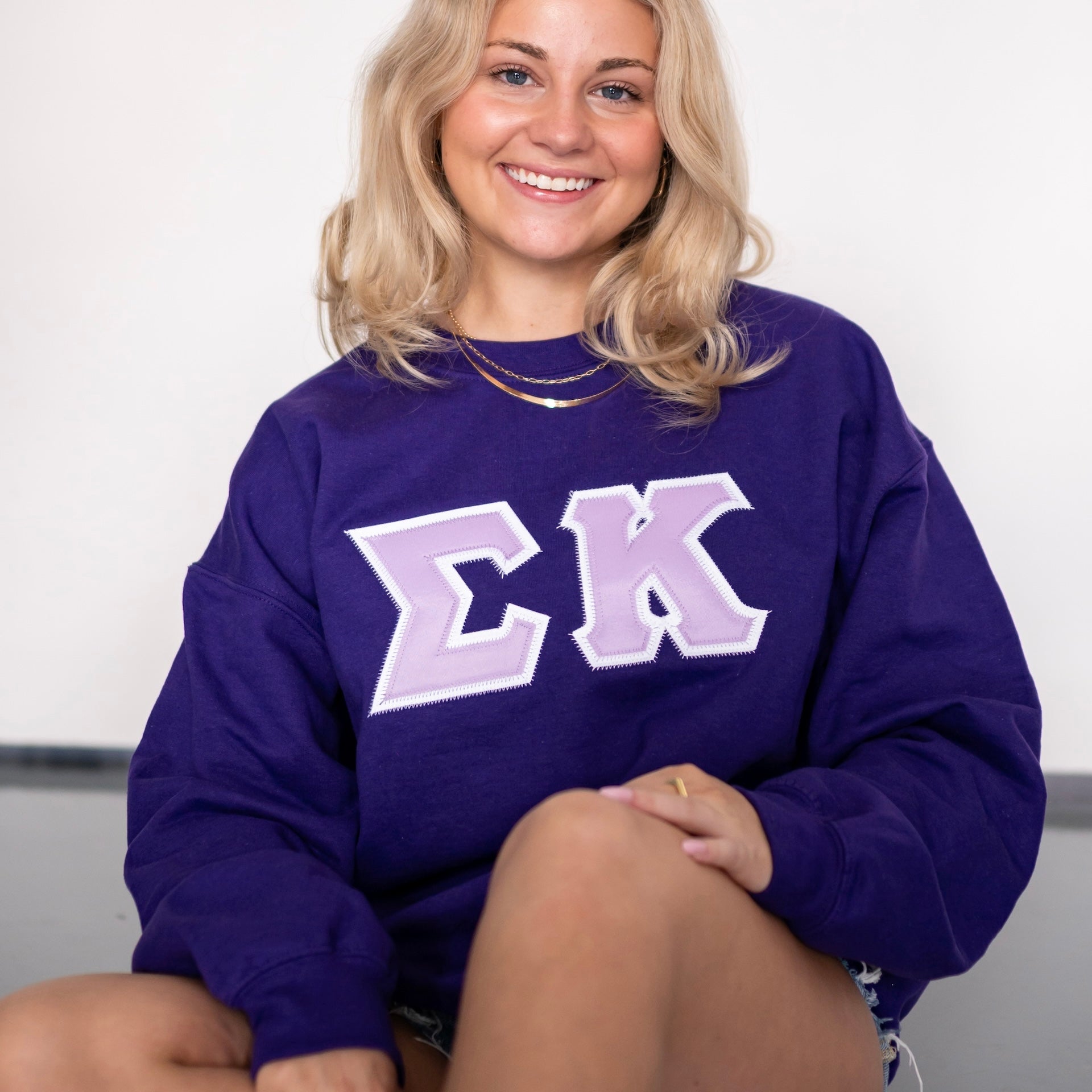 Basic Greek Letter Crewneck Sweatshirt - Sigma Kappa