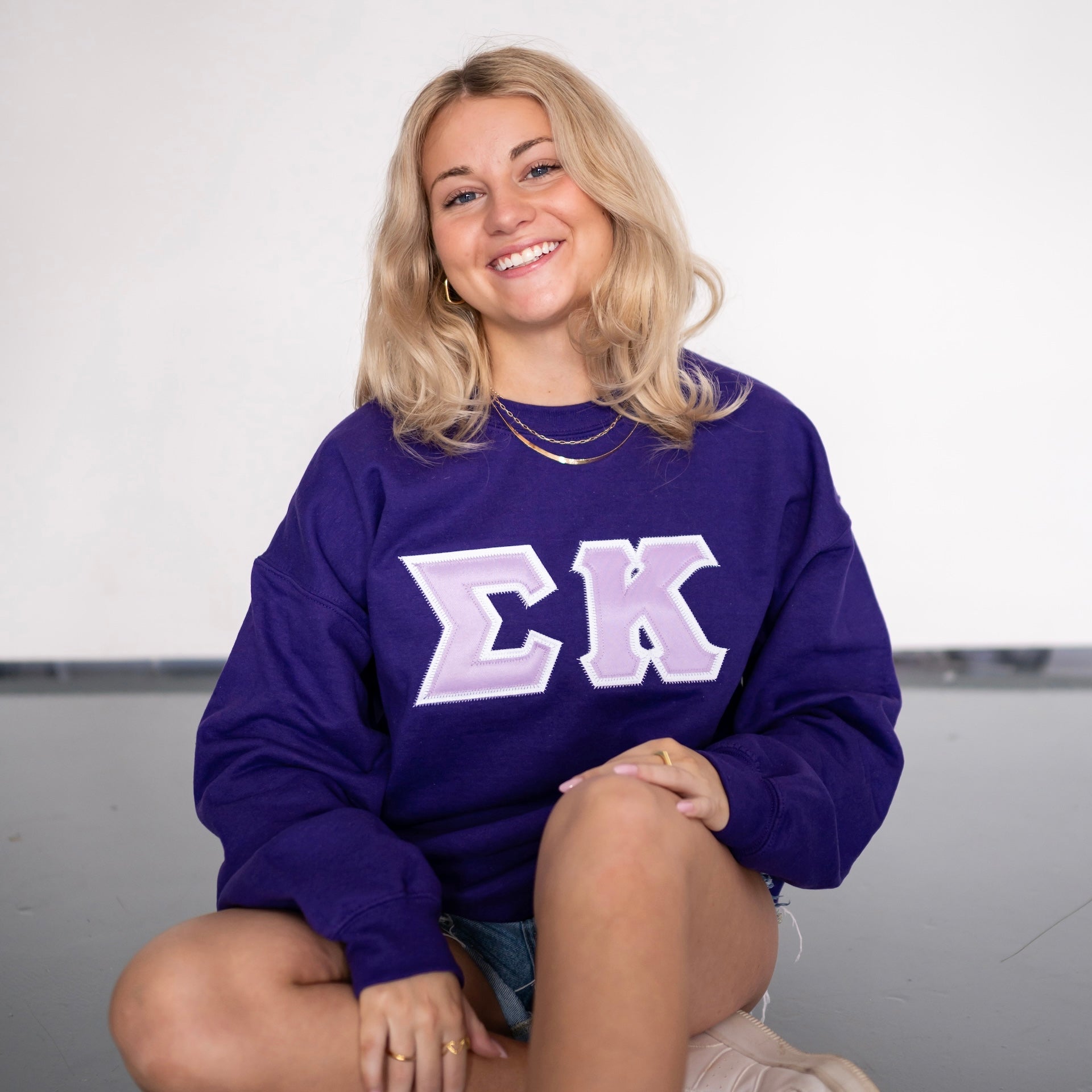 Basic Greek Letter Crewneck Sweatshirt - Sigma Kappa