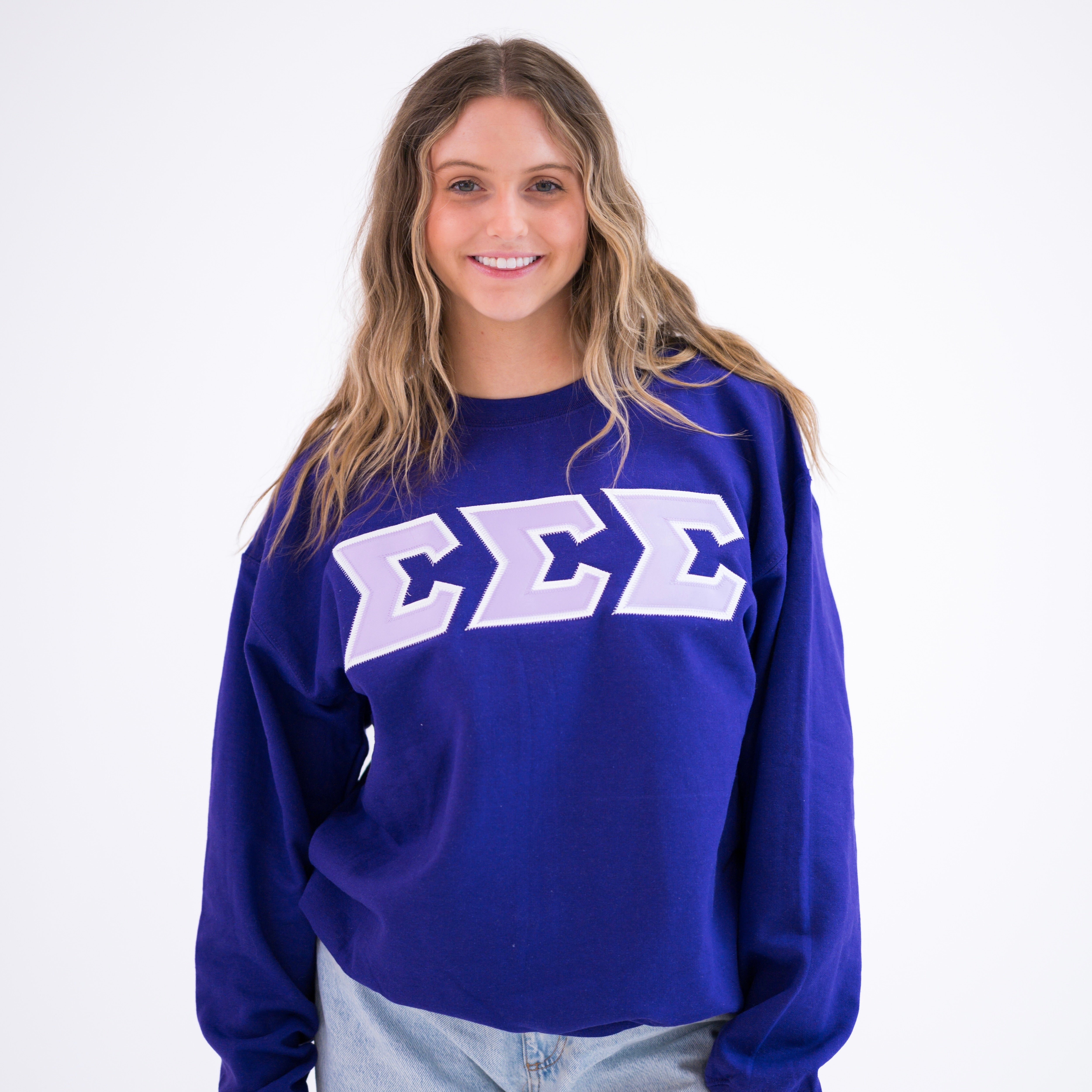 Basic Greek Letter Crewneck Sweatshirt - Sigma Sigma Sigma