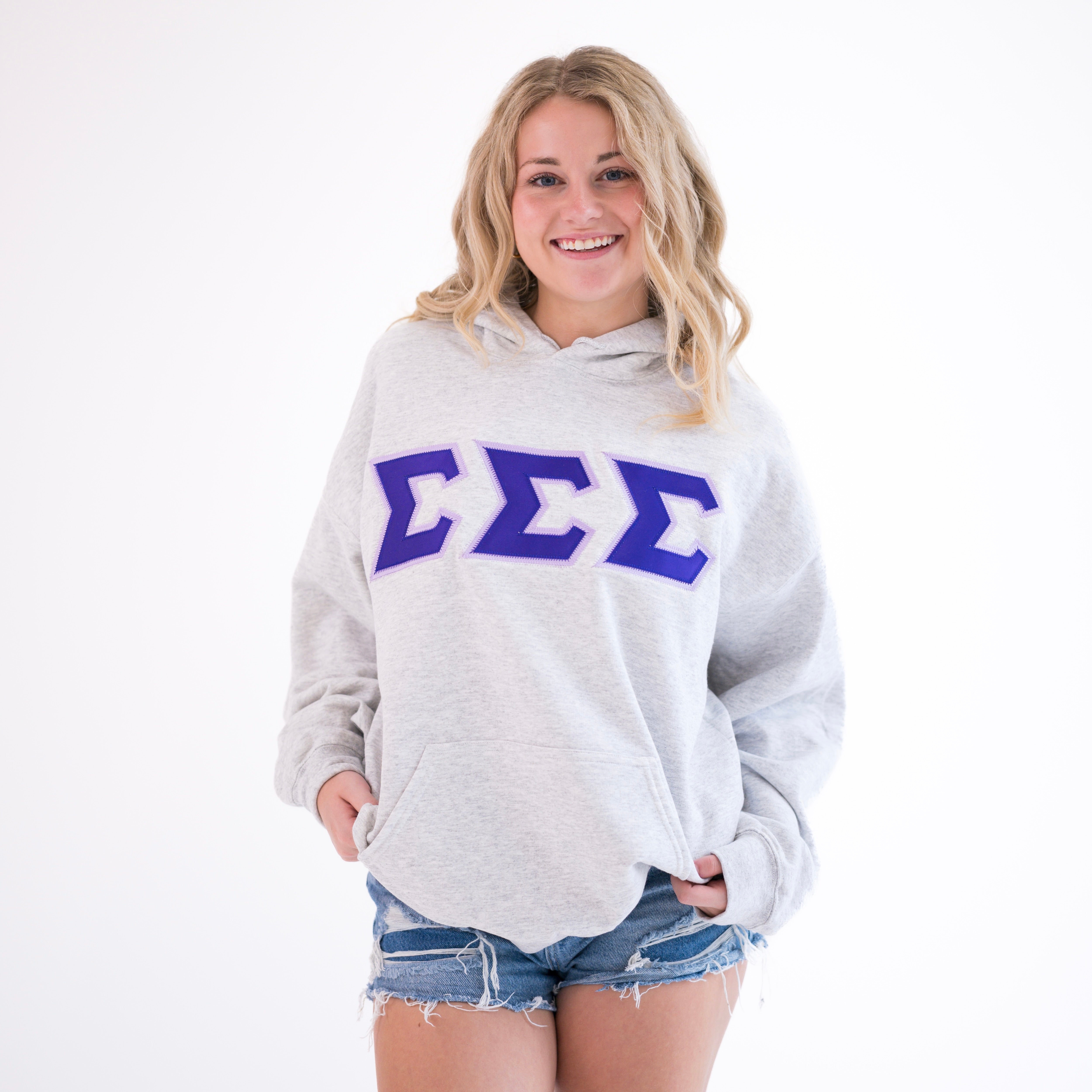 Basic Greek Letter Hoodie Sweatshirt - Sigma Sigma Sigma