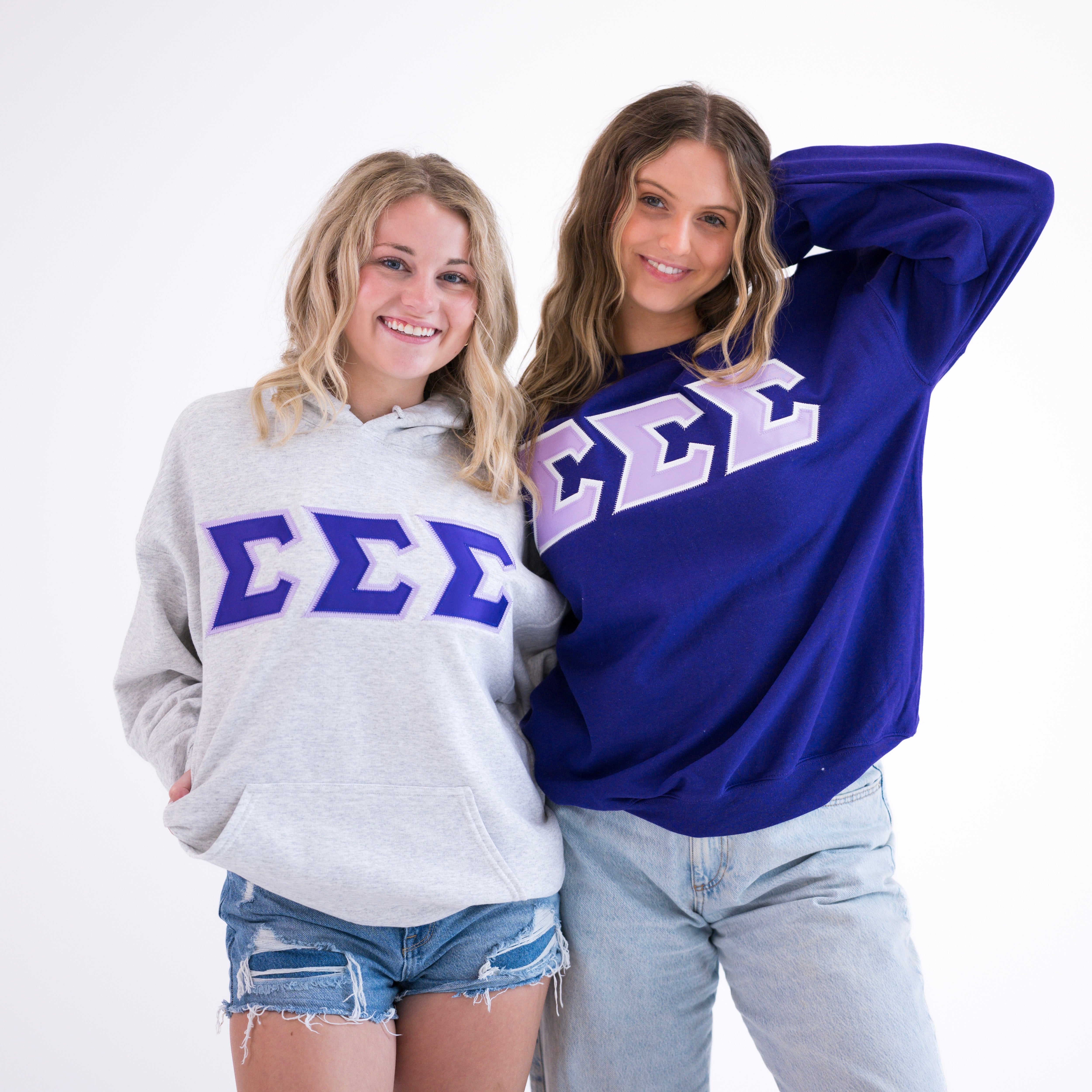 Basic Greek Letter Hoodie Sweatshirt - Sigma Sigma Sigma