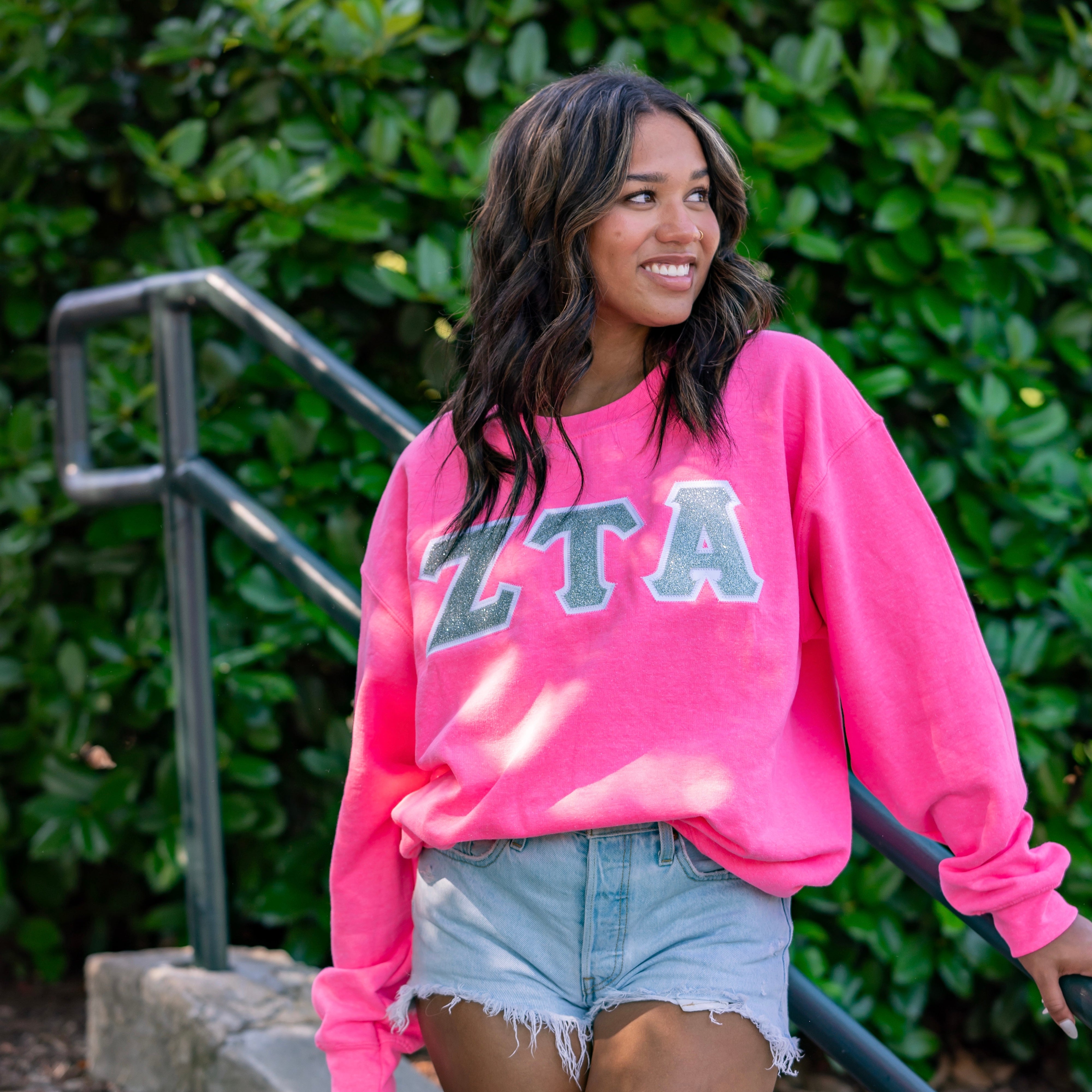 Glitter Greek Letter Crewneck Sweatshirt