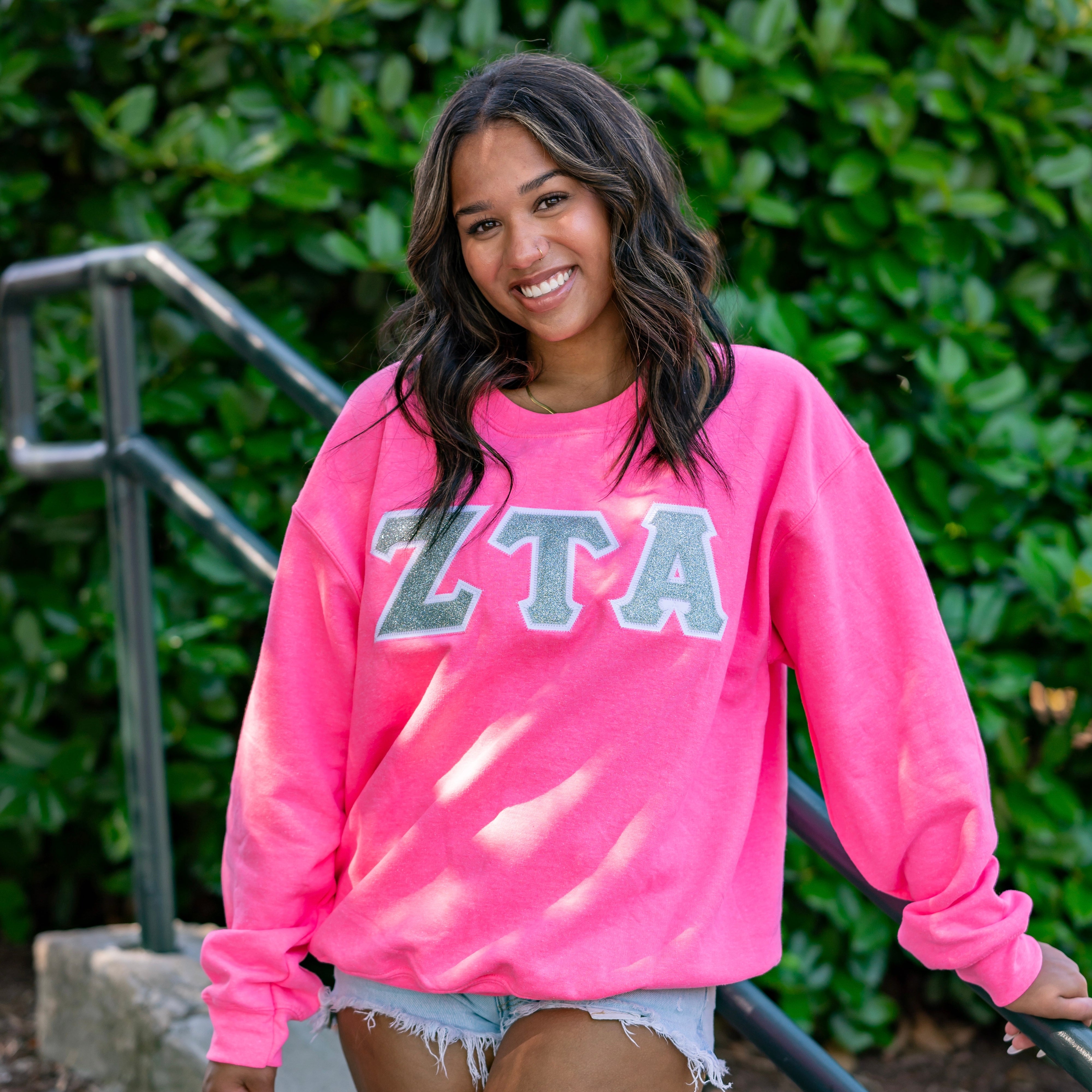 Glitter Greek Letter Crewneck Sweatshirt