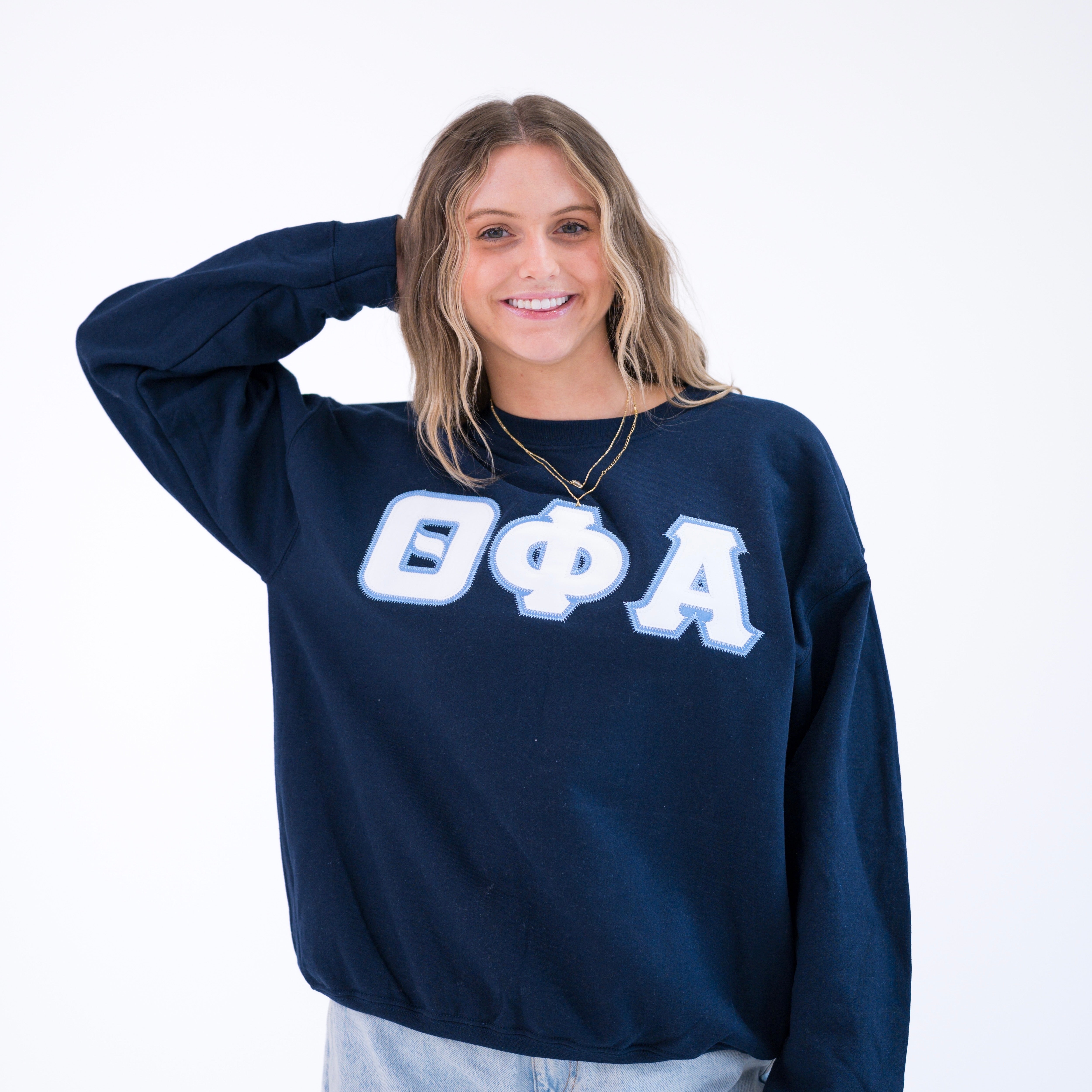 Basic Greek Letter Crewneck Sweatshirt - Theta Phi Alpha