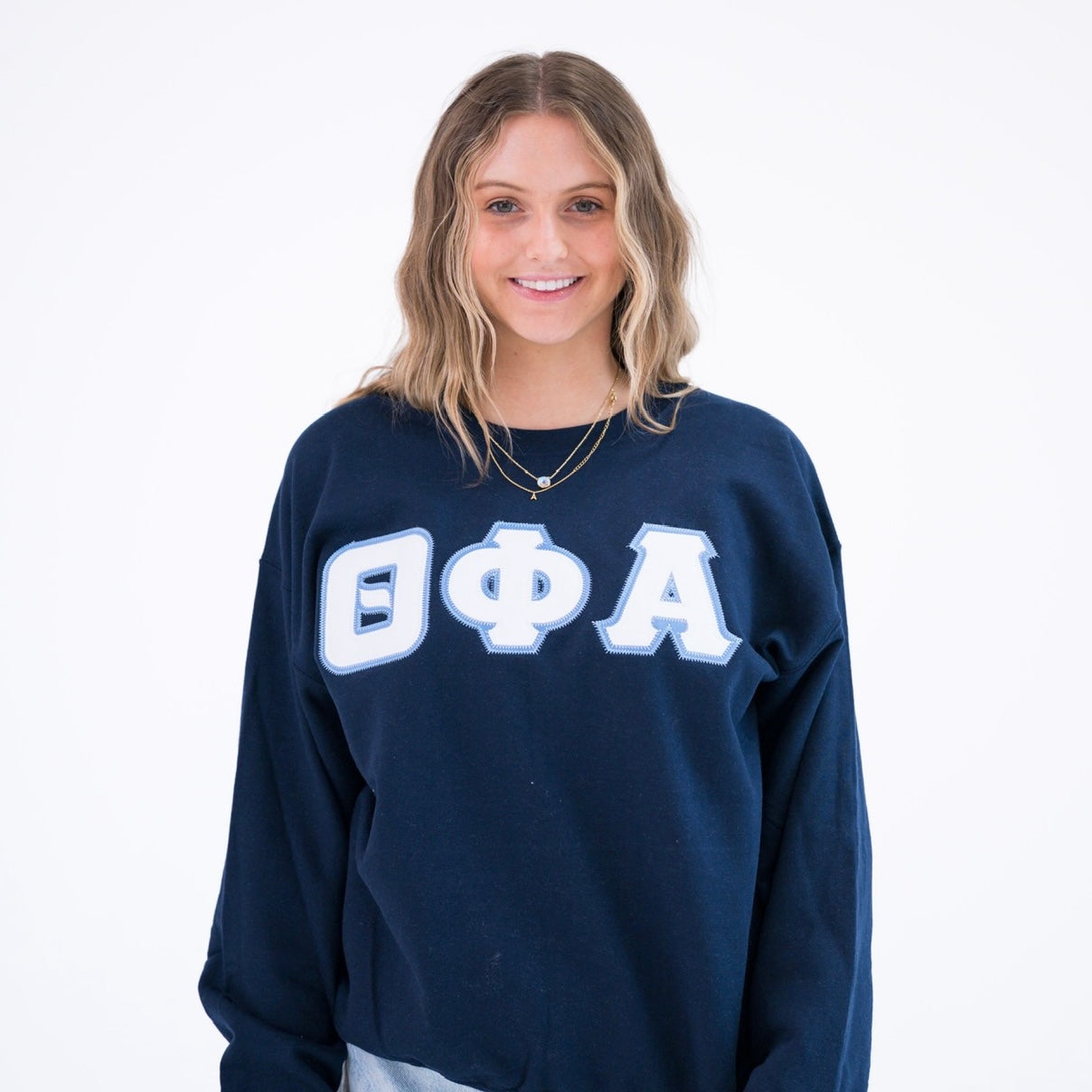 Basic Greek Letter Crewneck Sweatshirt - Theta Phi Alpha