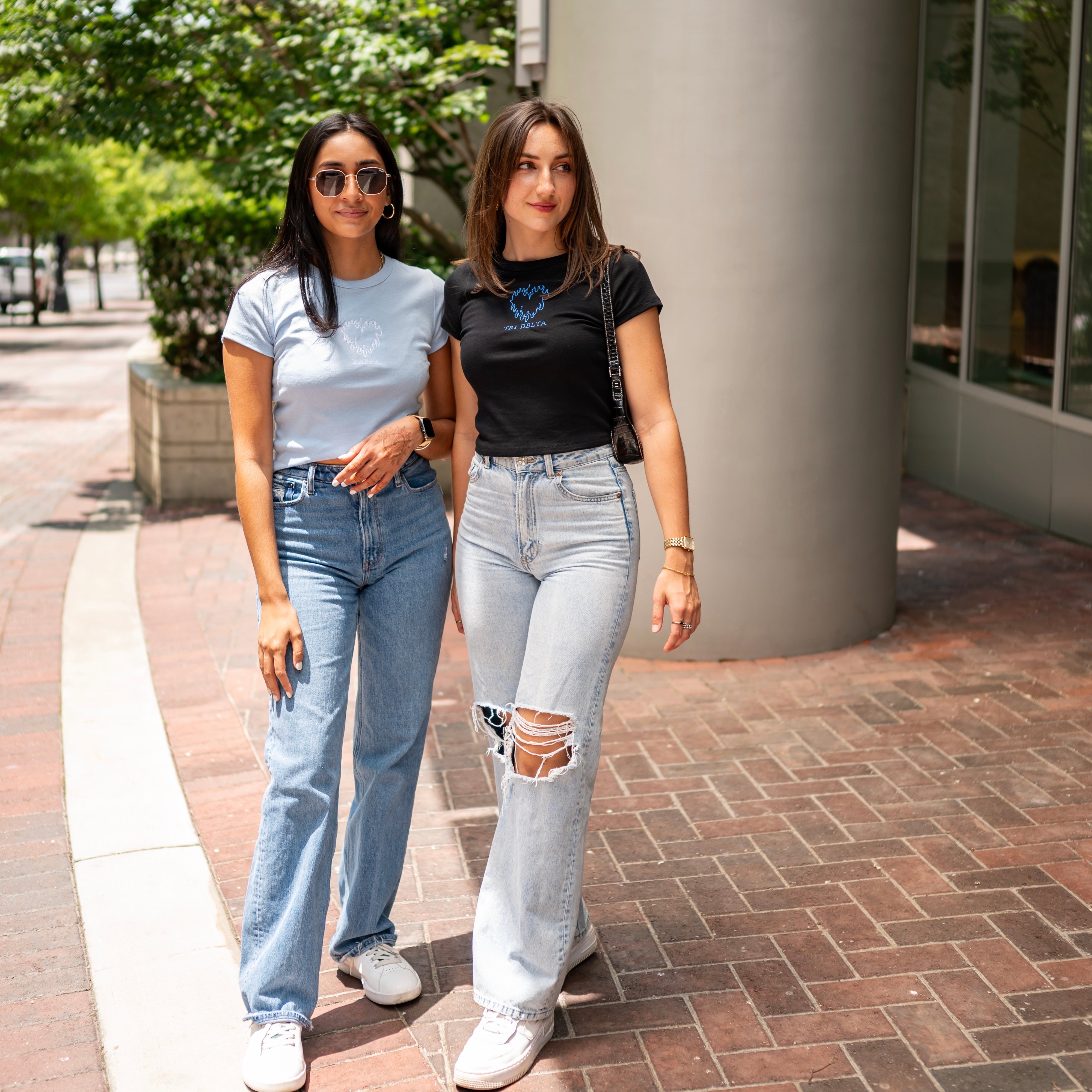 Twin Flame Embroidered Baby Doll Tee