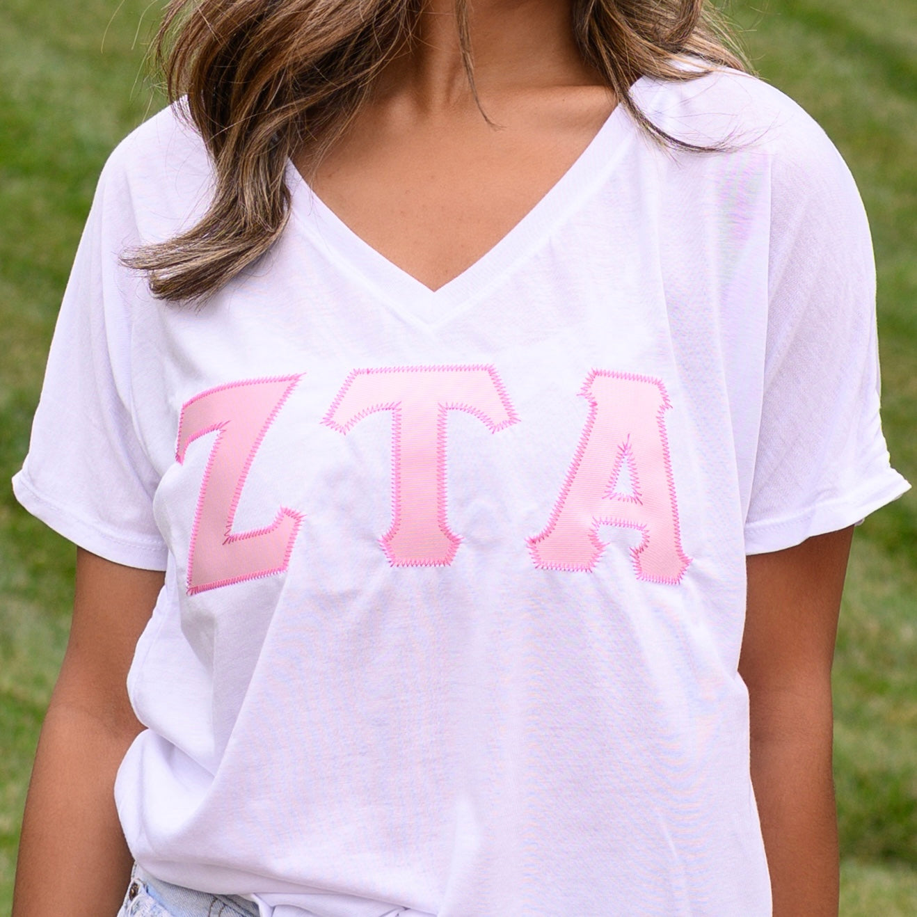 Basic Minimalistic Greek Letter Shirt - Zeta Tau Alpha