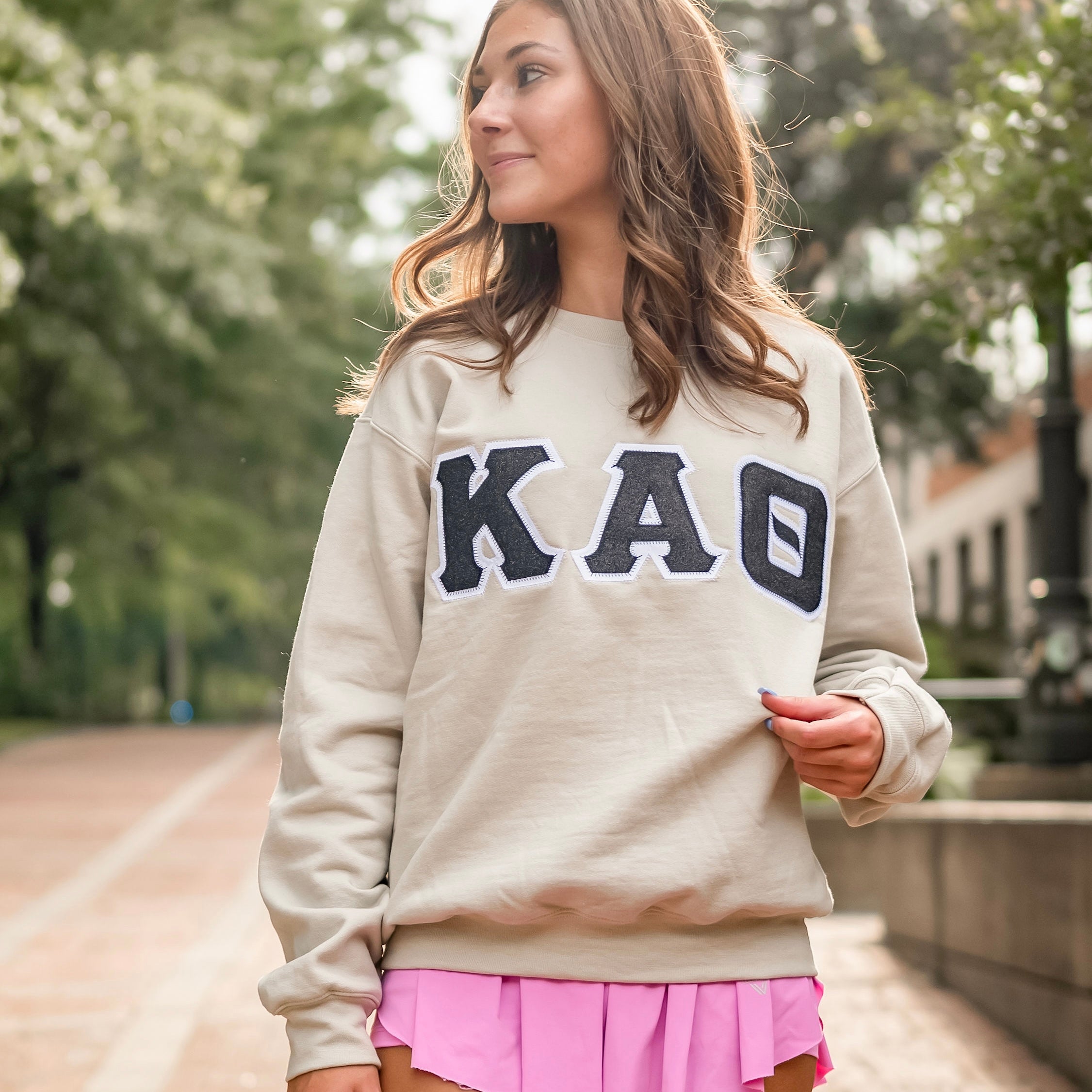 Glitter Greek Letter Crewneck Sweatshirt