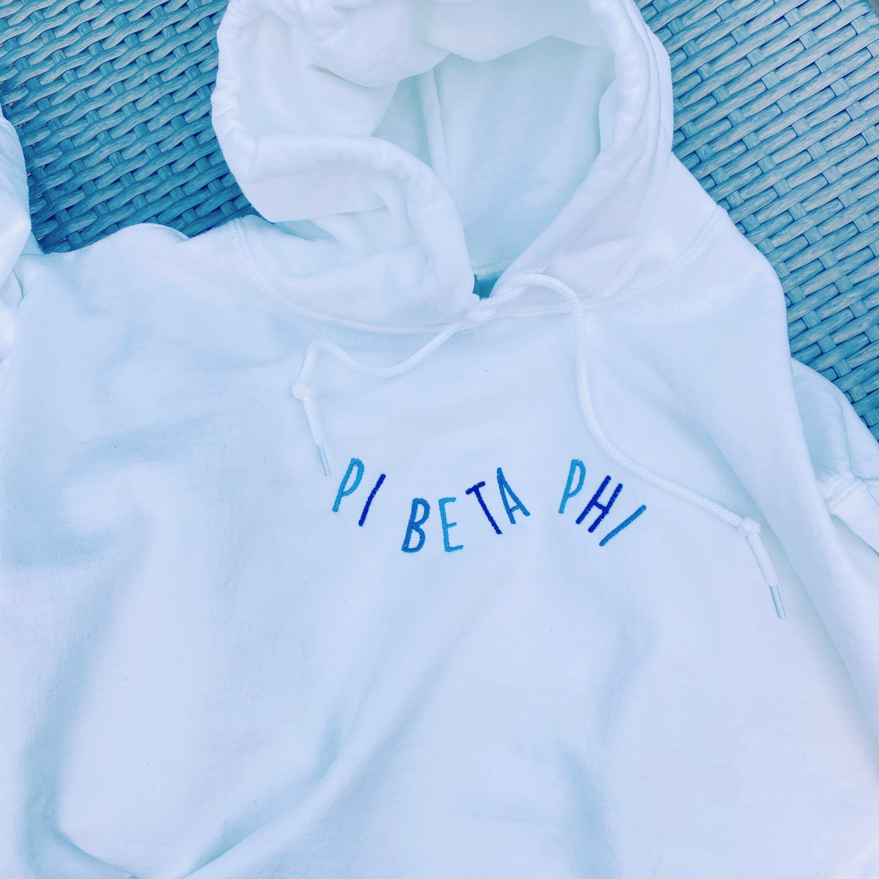 Custom Embroidered Pi Beta Phi Sorority Greek Hoodie Sweatshirt