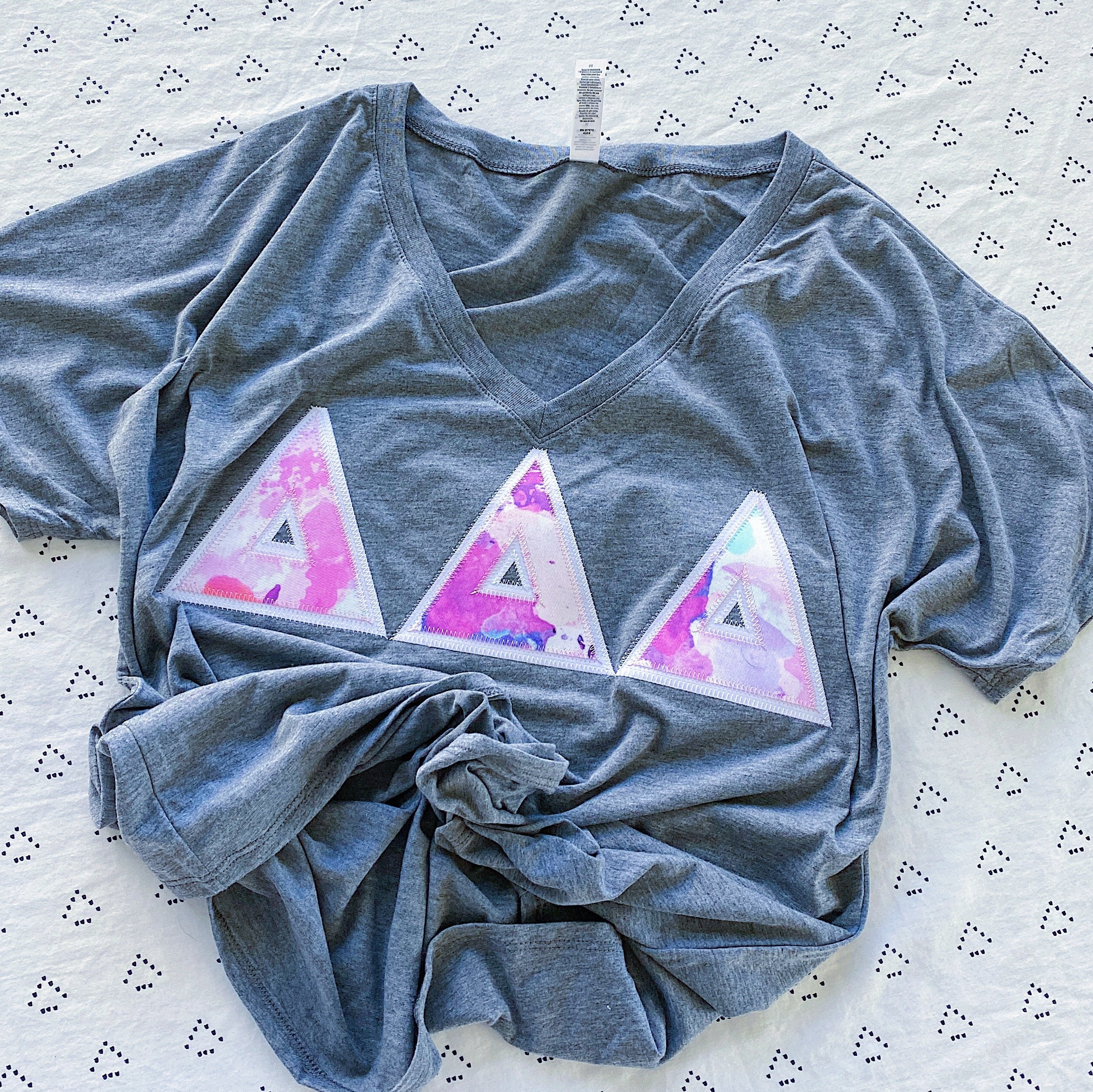 Pink & Purple Watercolor Marble Greek Letter Shirt