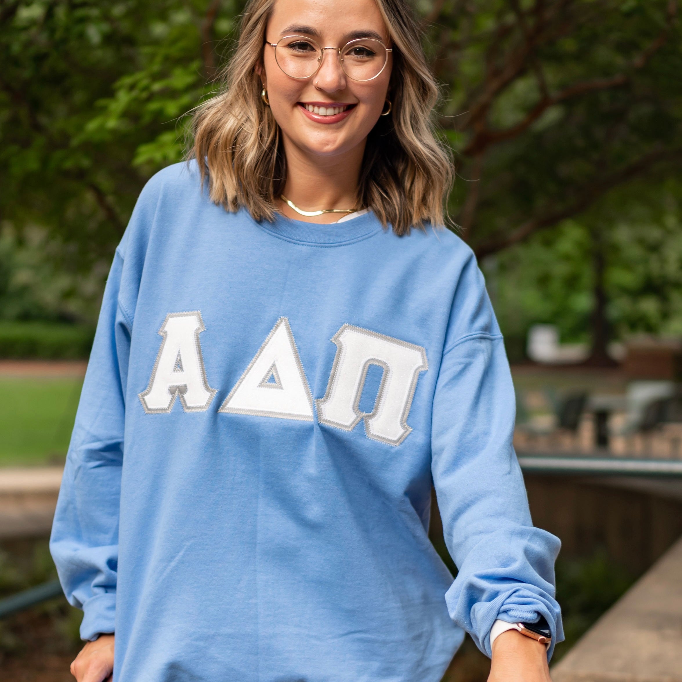 Glitter Greek Letter Crewneck Sweatshirt