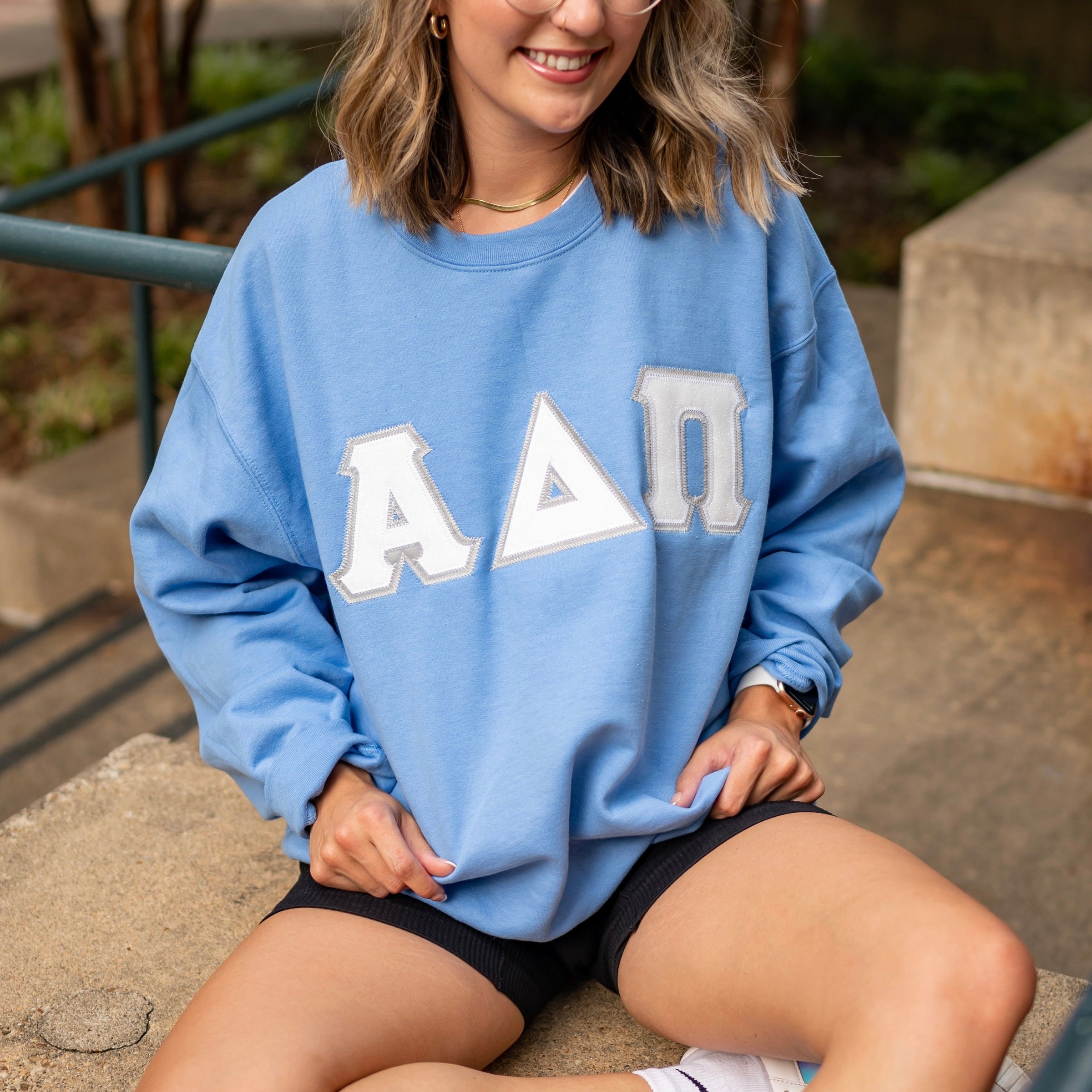 Glitter Greek Letter Crewneck Sweatshirt