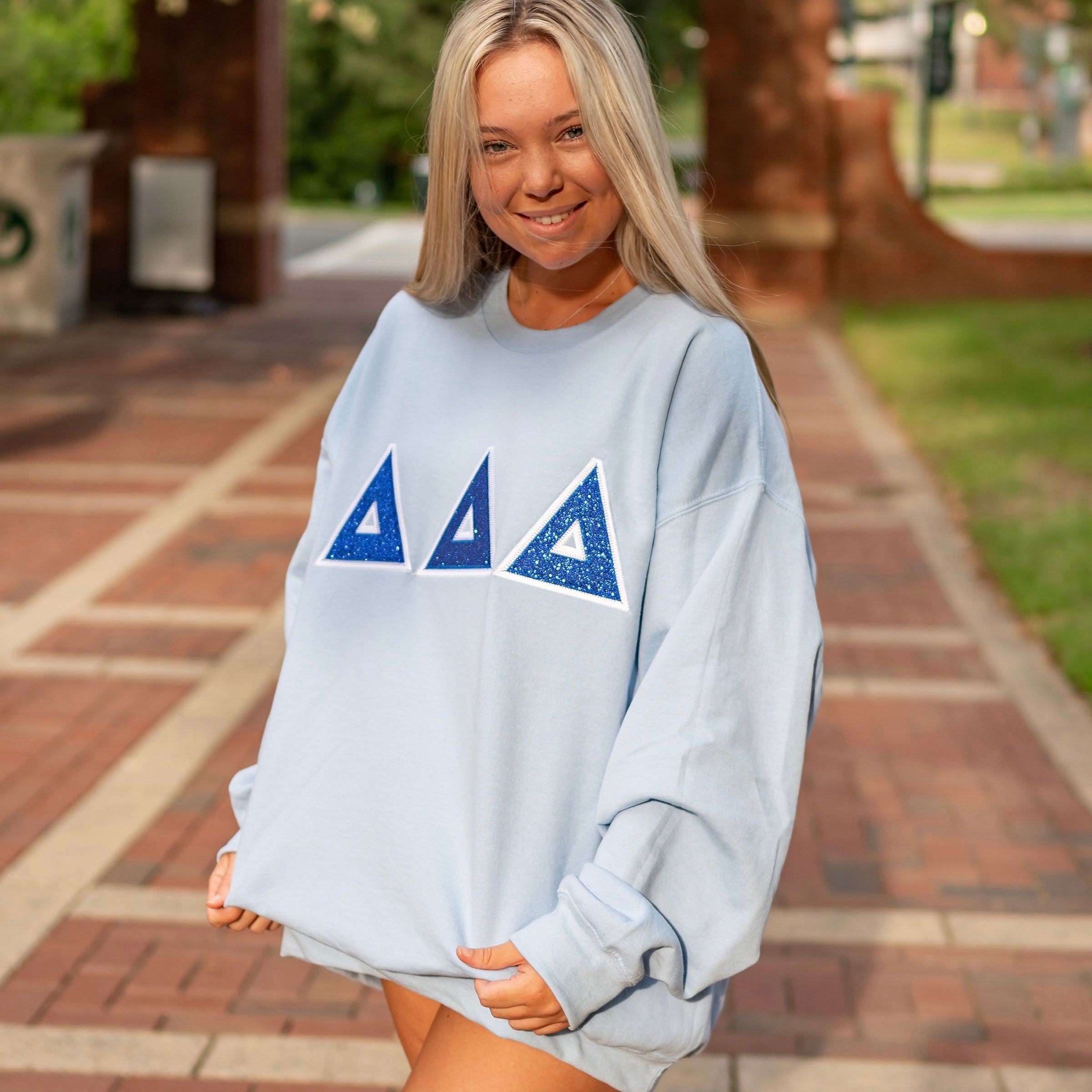 Glitter Greek Letter Crewneck Sweatshirt