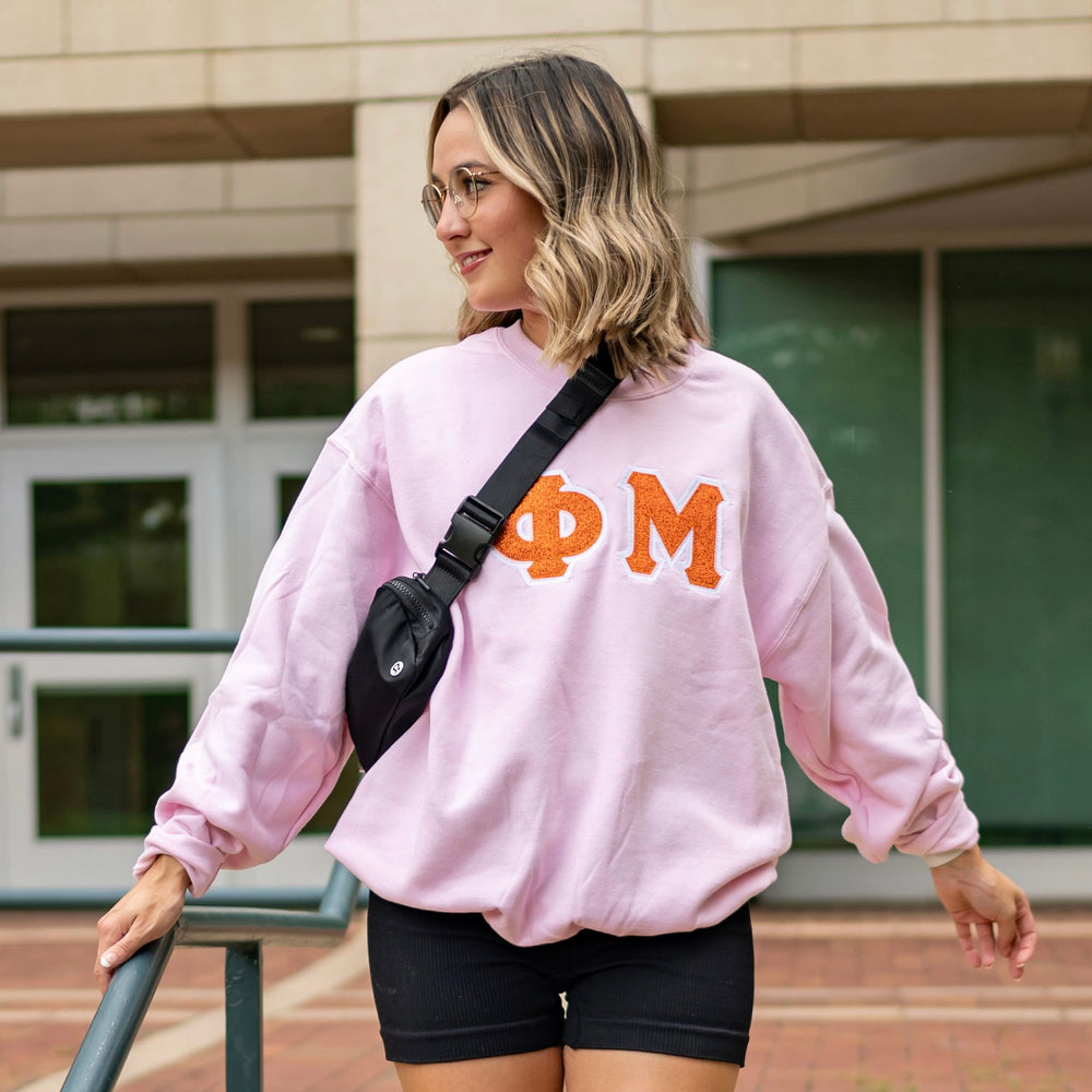 0401~Wool-blend LA GRECA Crew-neck Pull with Lettering main image 1
