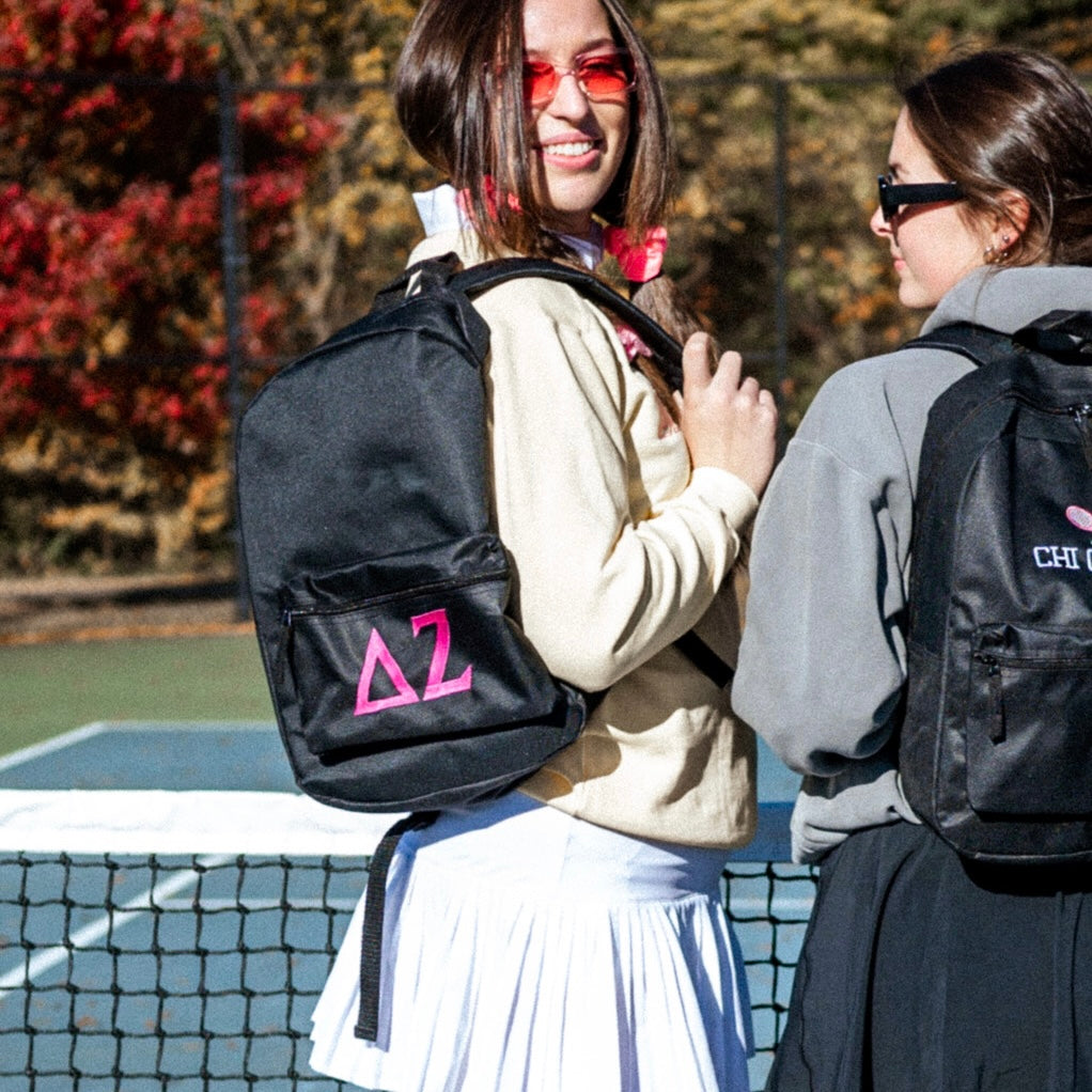 Custom Stitched Delta Zeta Sorority Greek Letter Embroidered Backpack Gift