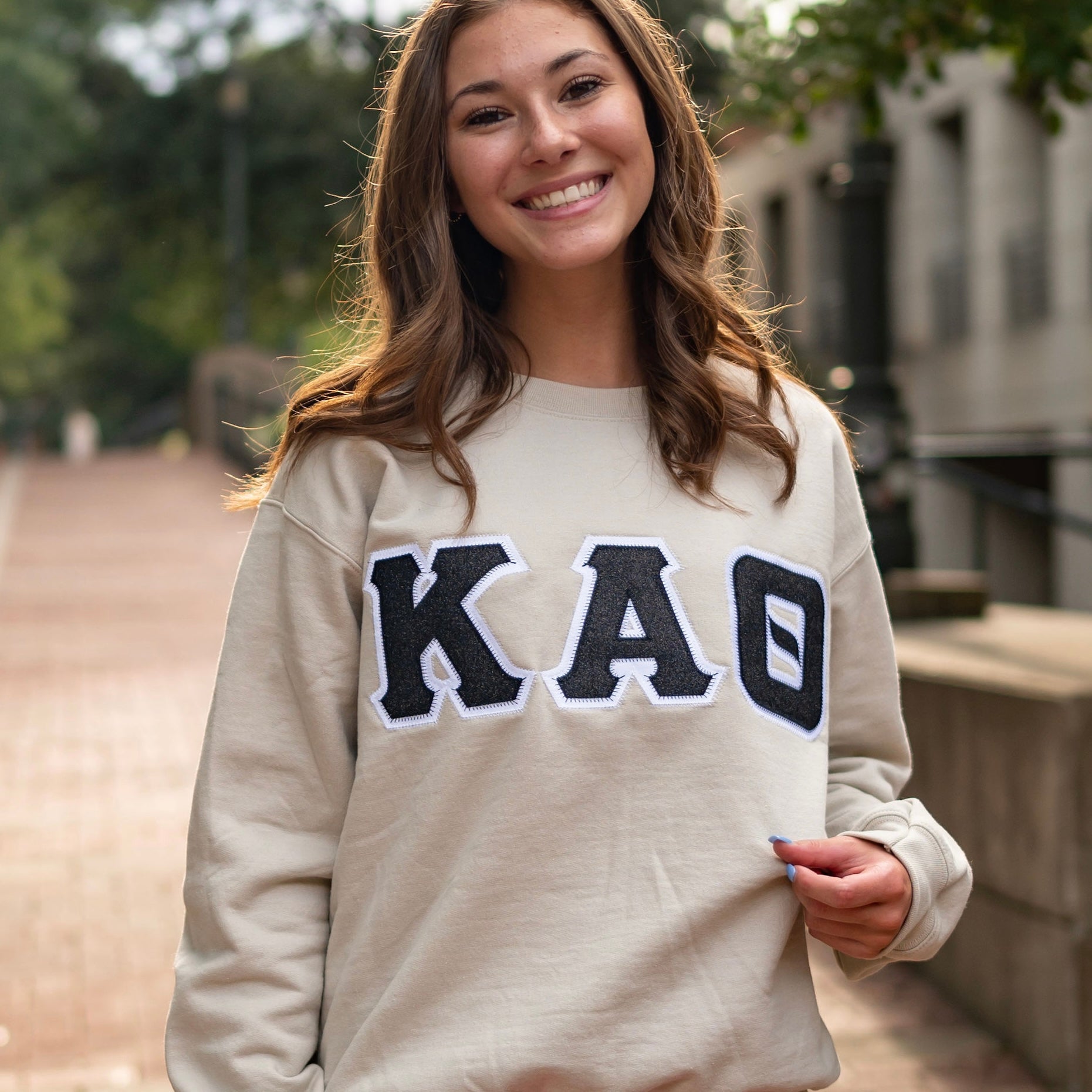 Glitter Greek Letter Crewneck Sweatshirt