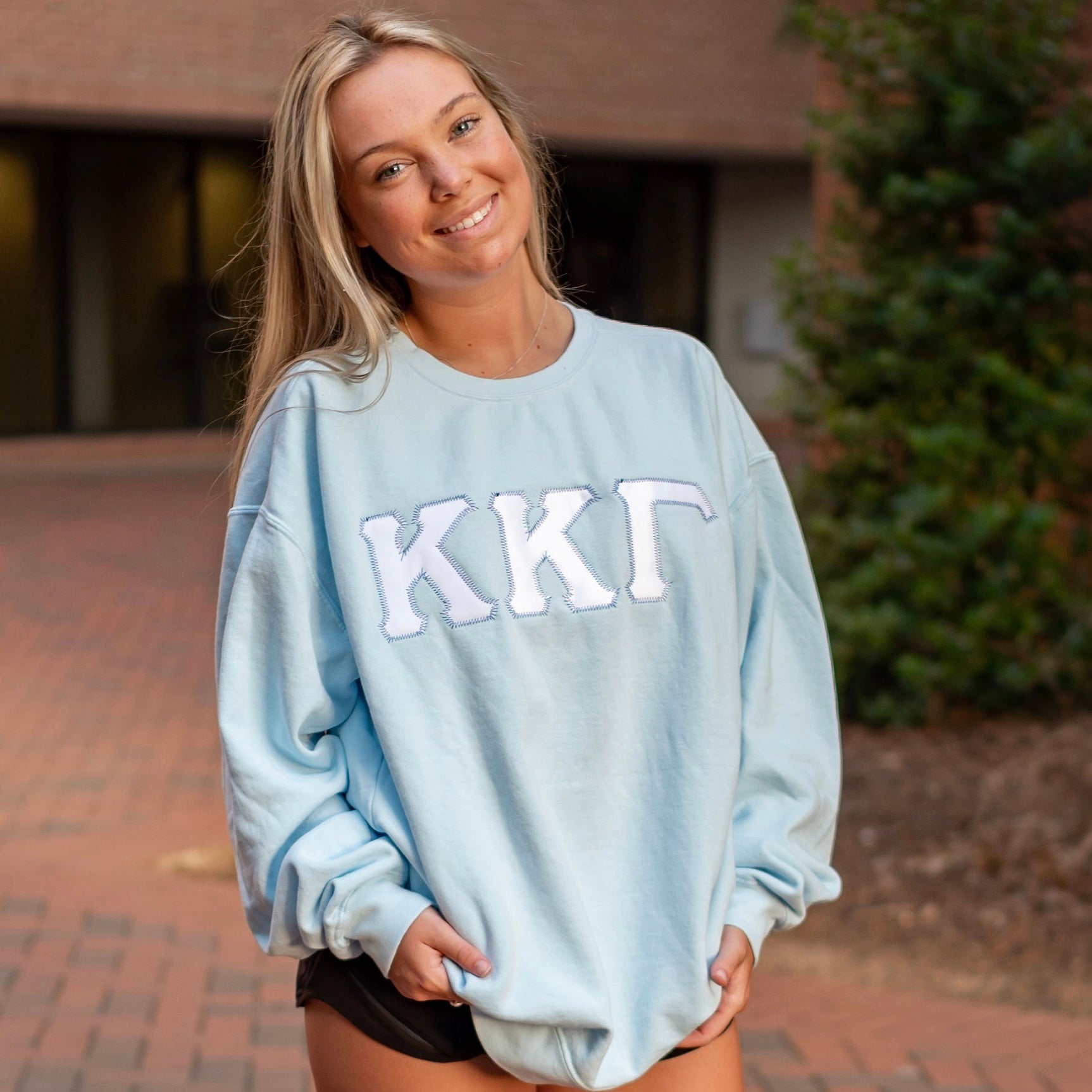Custom Stitched Kappa Kappa Gamma Sorority Greek Letter Crewneck Sweatshirt