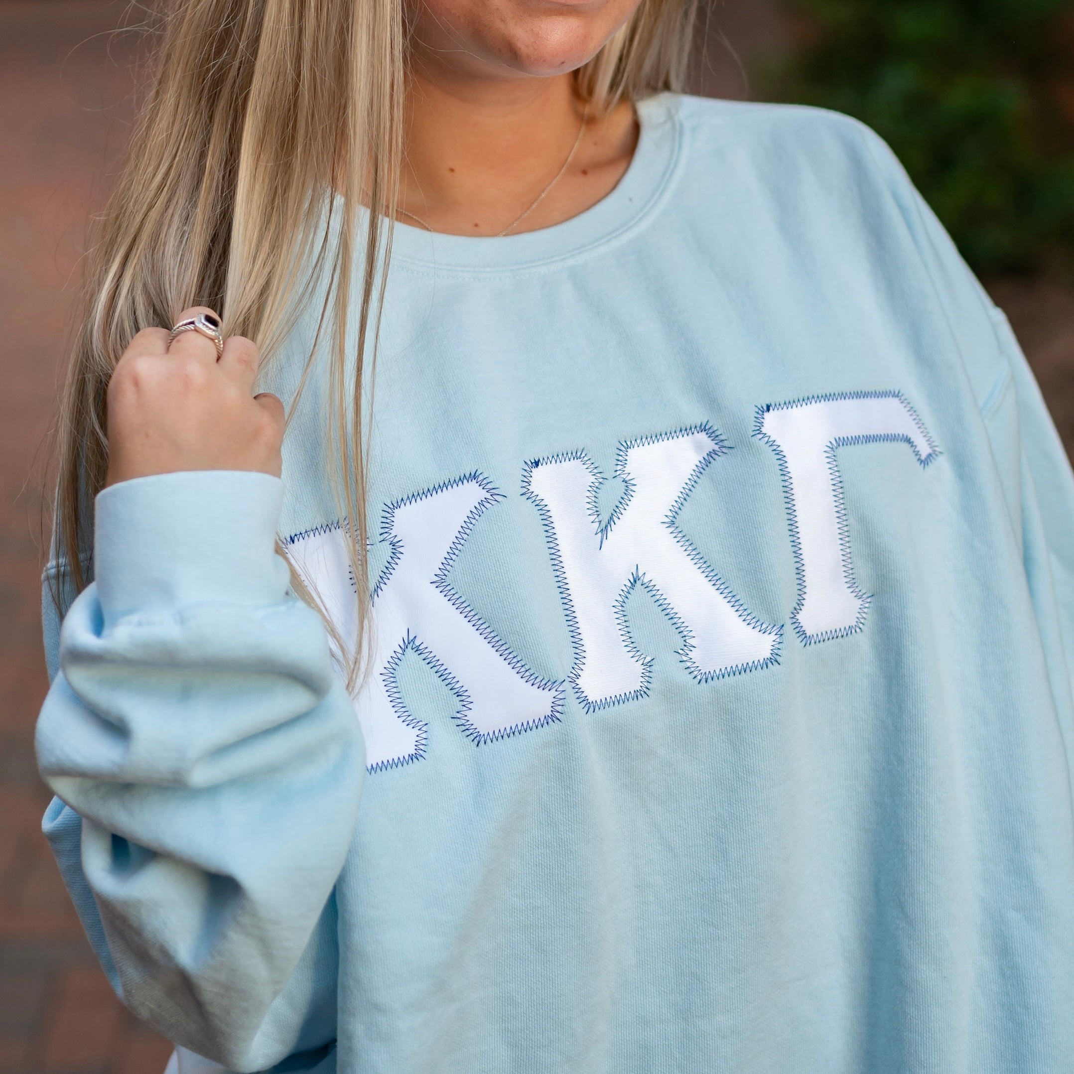 Custom Stitched Kappa Kappa Gamma Sorority Greek Letter Crewneck Sweatshirt