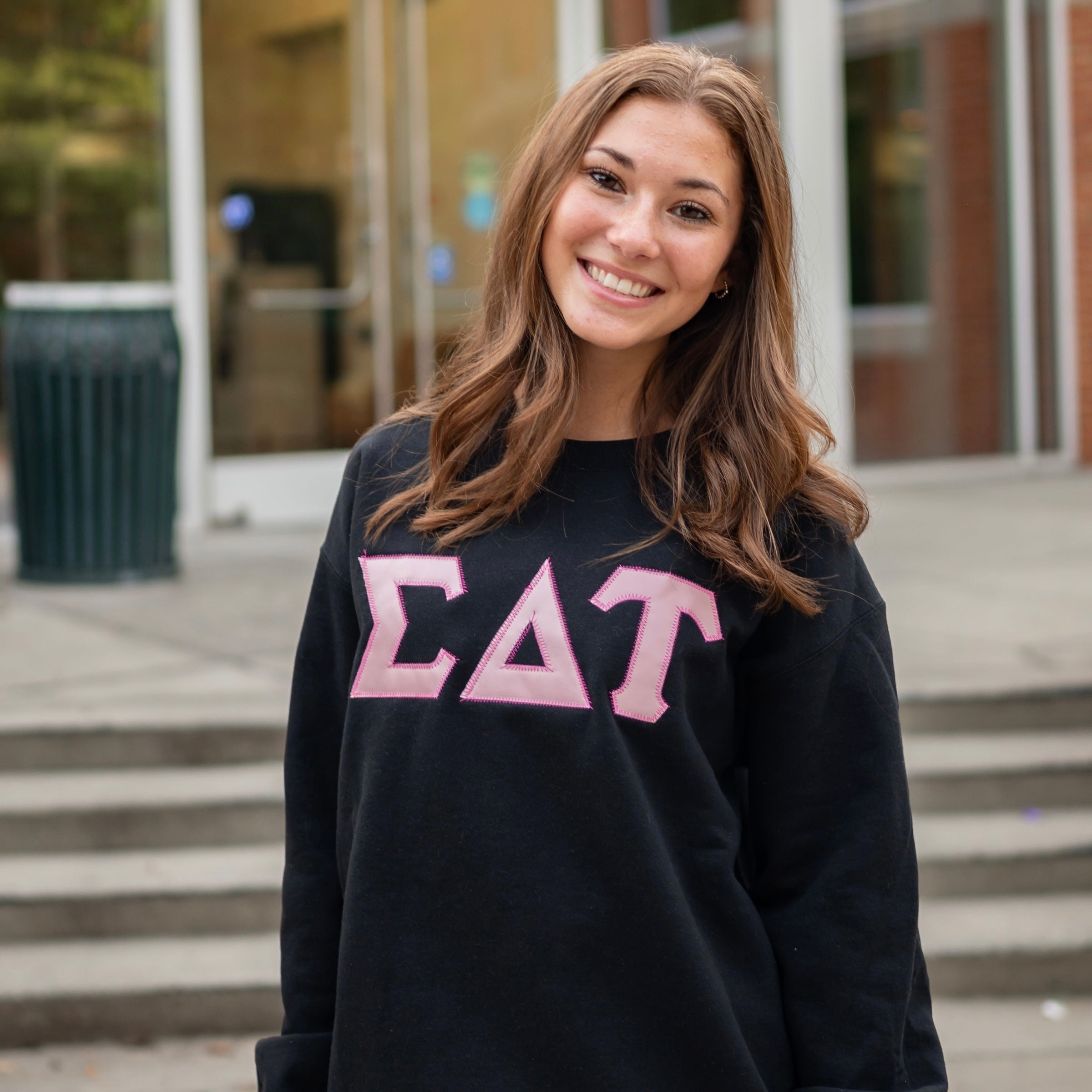 Custom Stitched Sigma Delta Tau Sorority Greek Letter Crewneck Sweatshirt