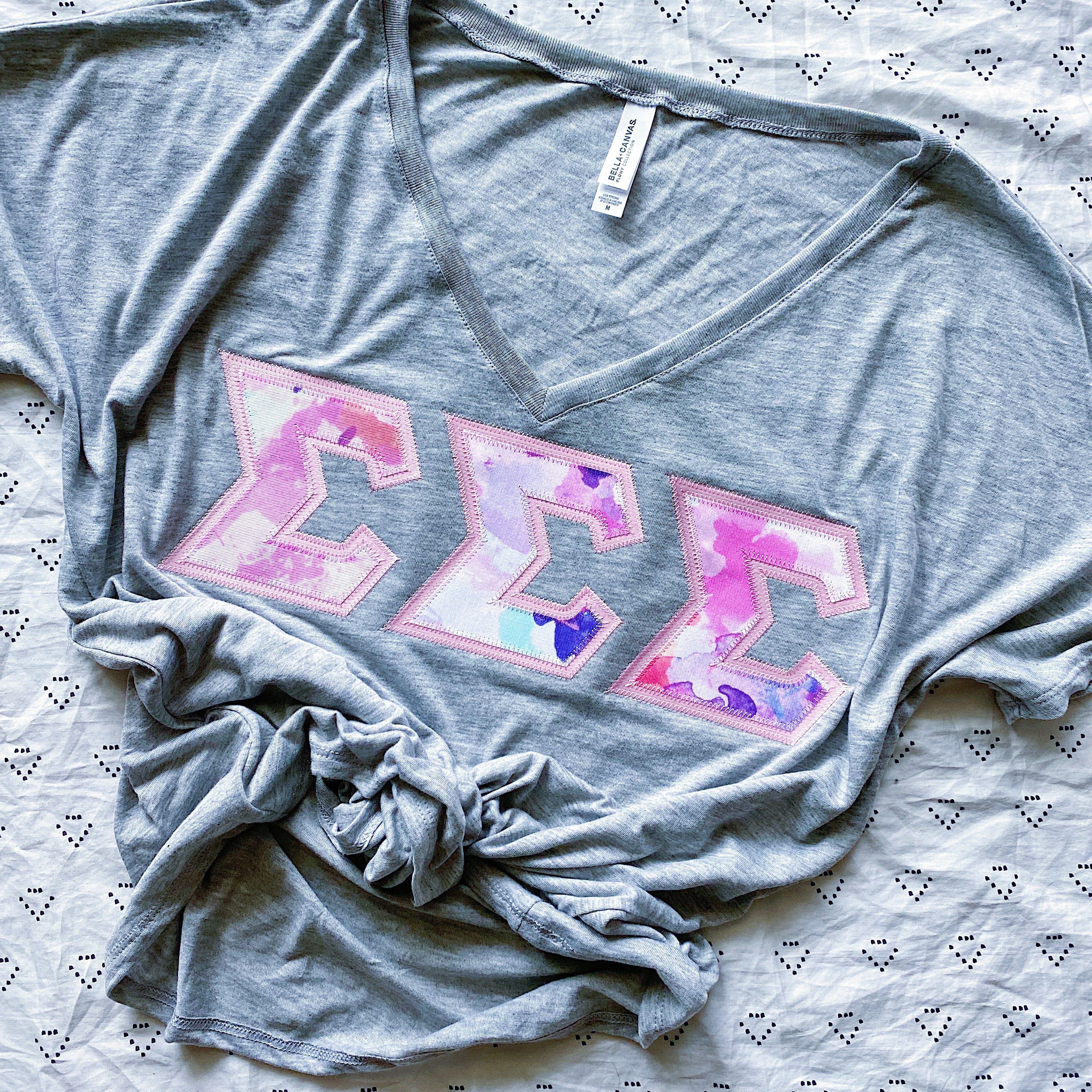 Pink & Purple Watercolor Marble Greek Letter Shirt