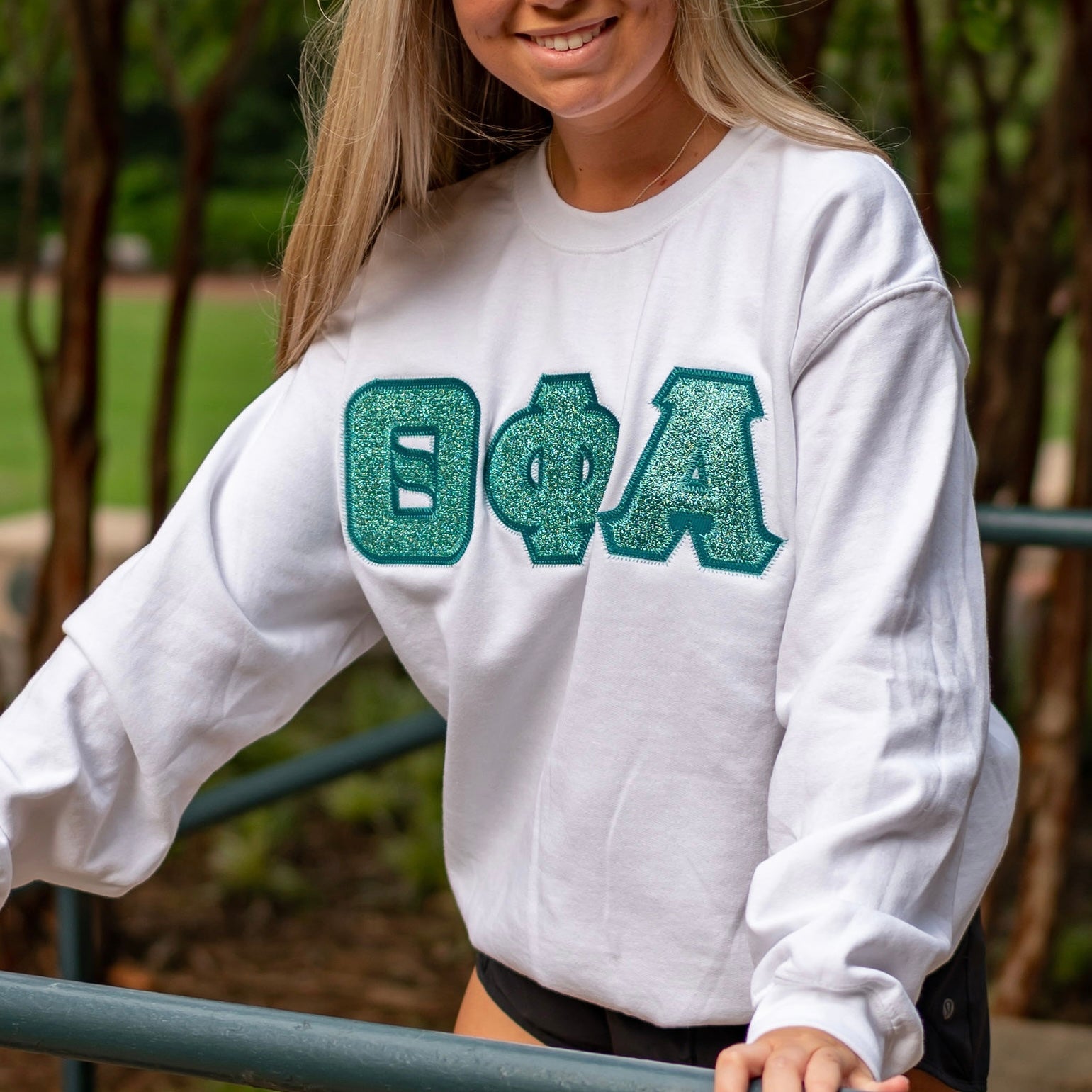 Glitter Greek Letter Crewneck Sweatshirt