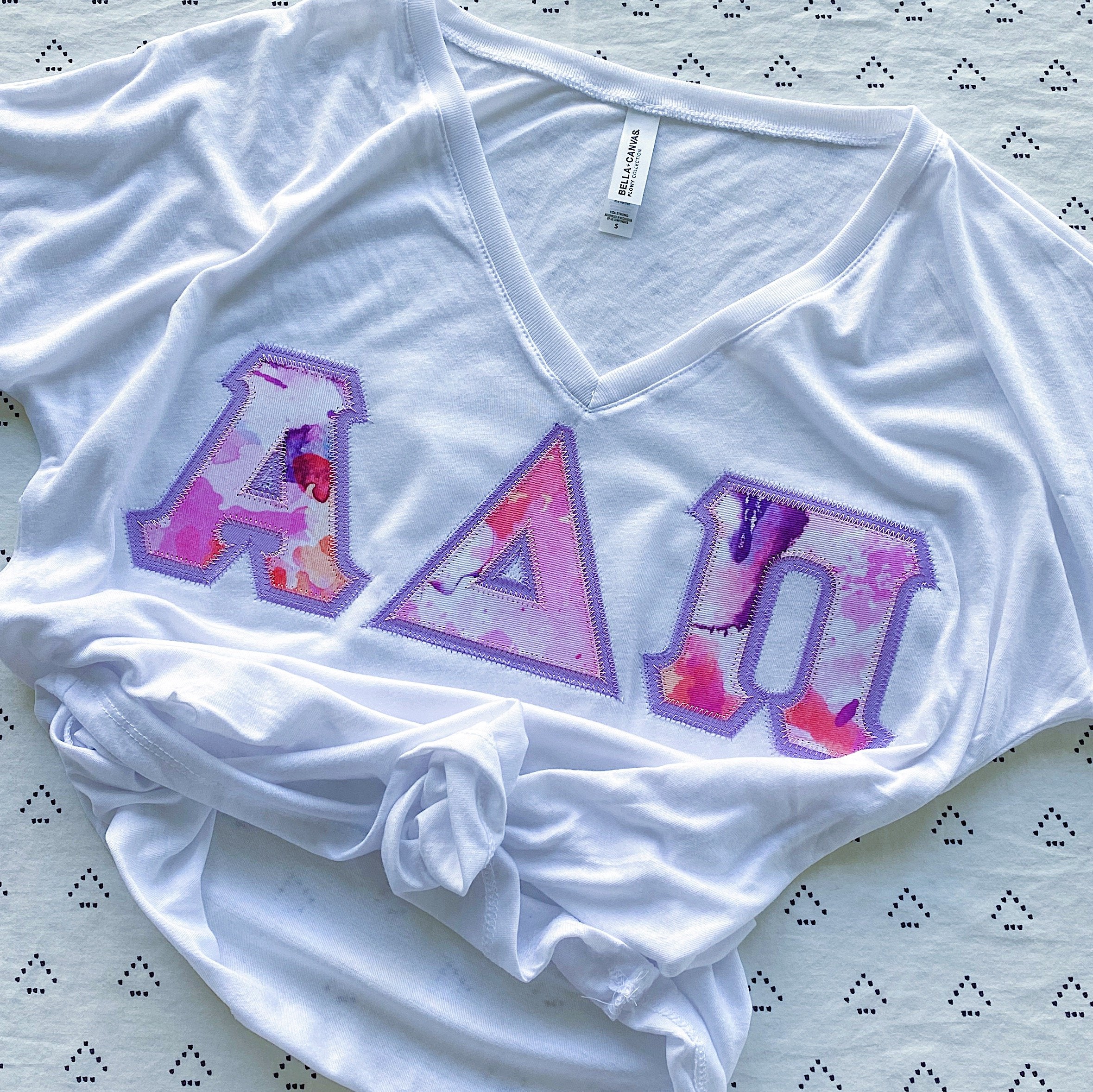 Pink & Purple Watercolor Marble Greek Letter Shirt