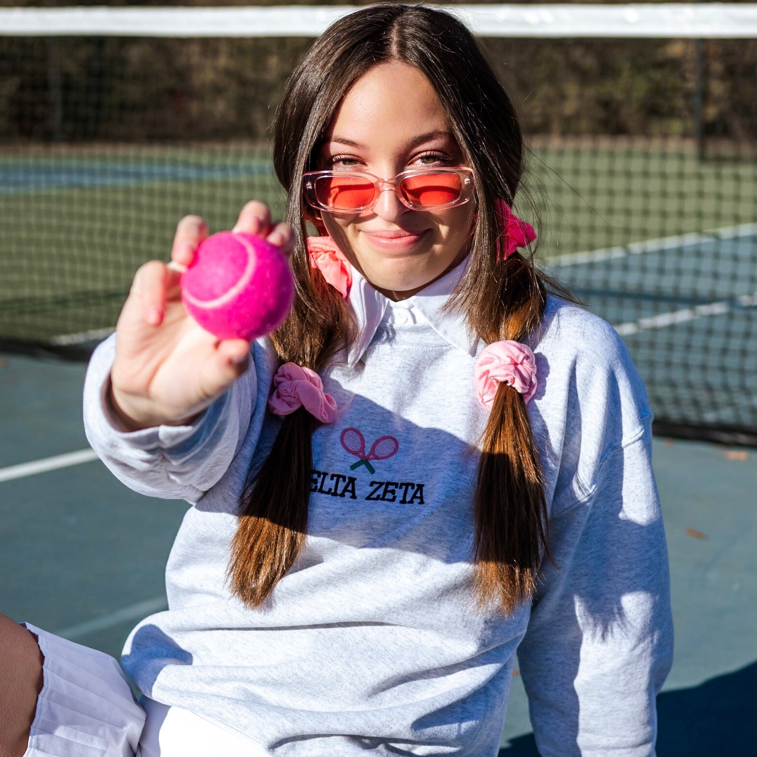 Tennis Academy Embroidered Crewneck Sweatshirt