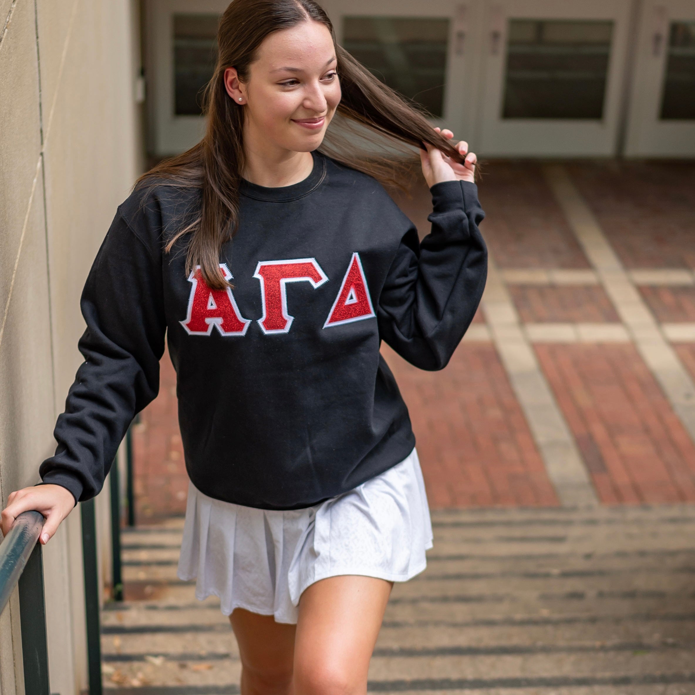 Glitter Greek Letter Crewneck Sweatshirt