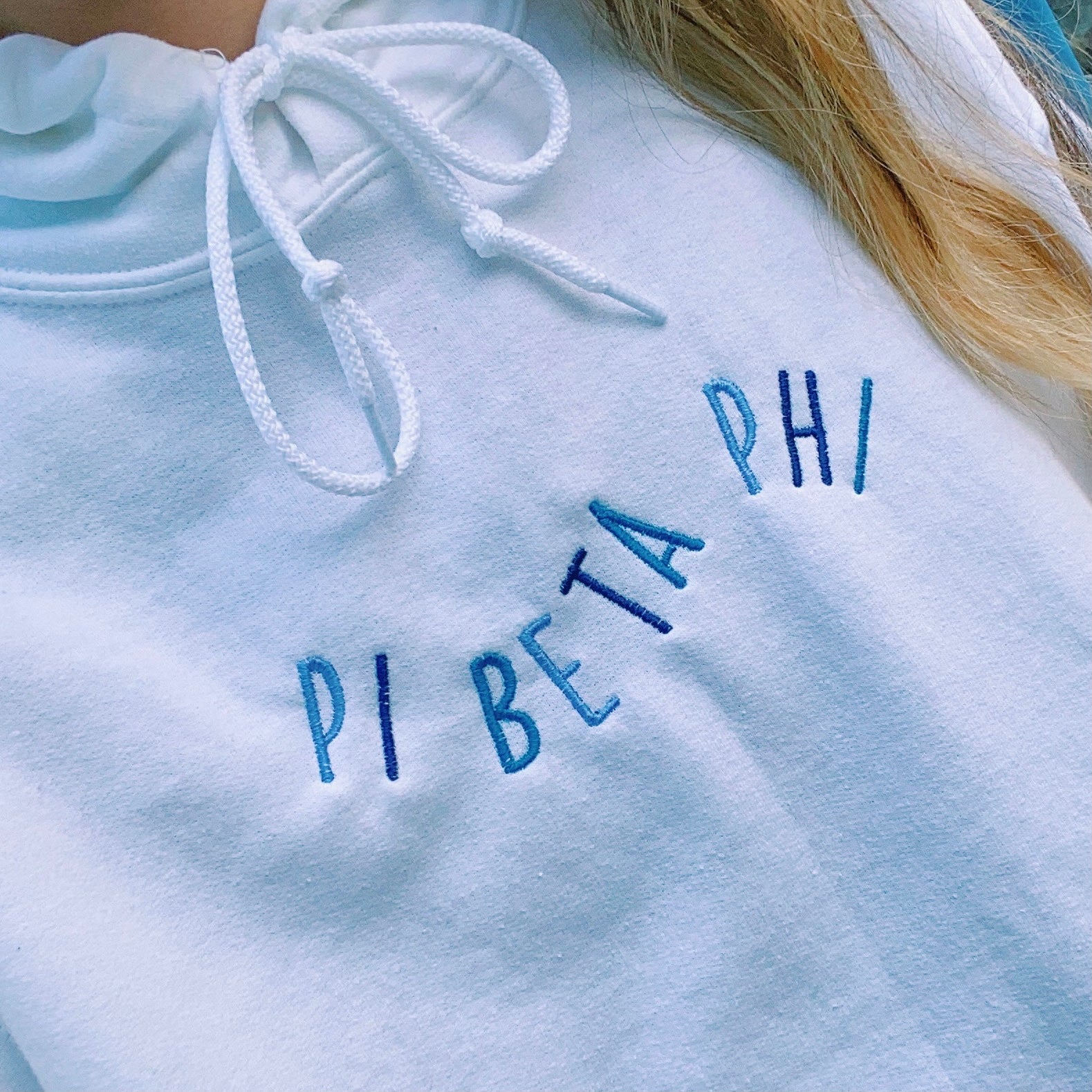 Custom Embroidered Pi Beta Phi Sorority Greek Hoodie Sweatshirt
