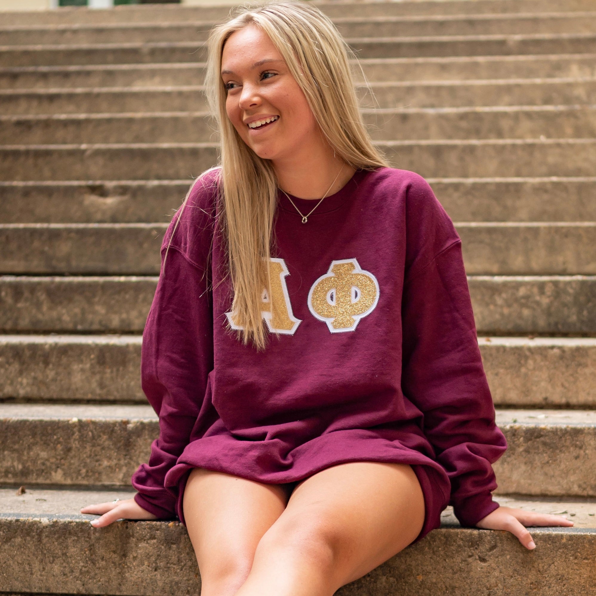 Glitter Greek Letter Crewneck Sweatshirt