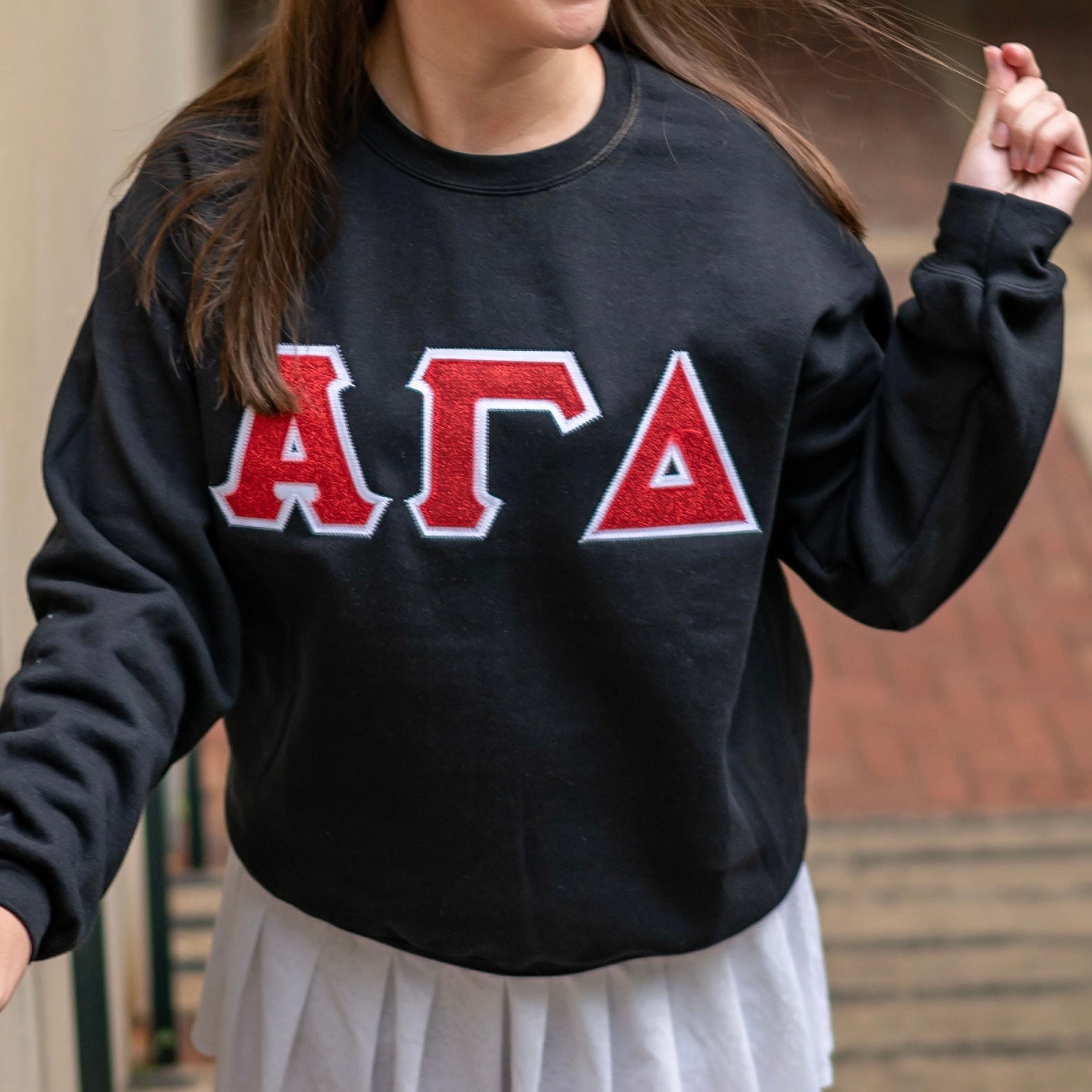 Glitter Greek Letter Crewneck Sweatshirt