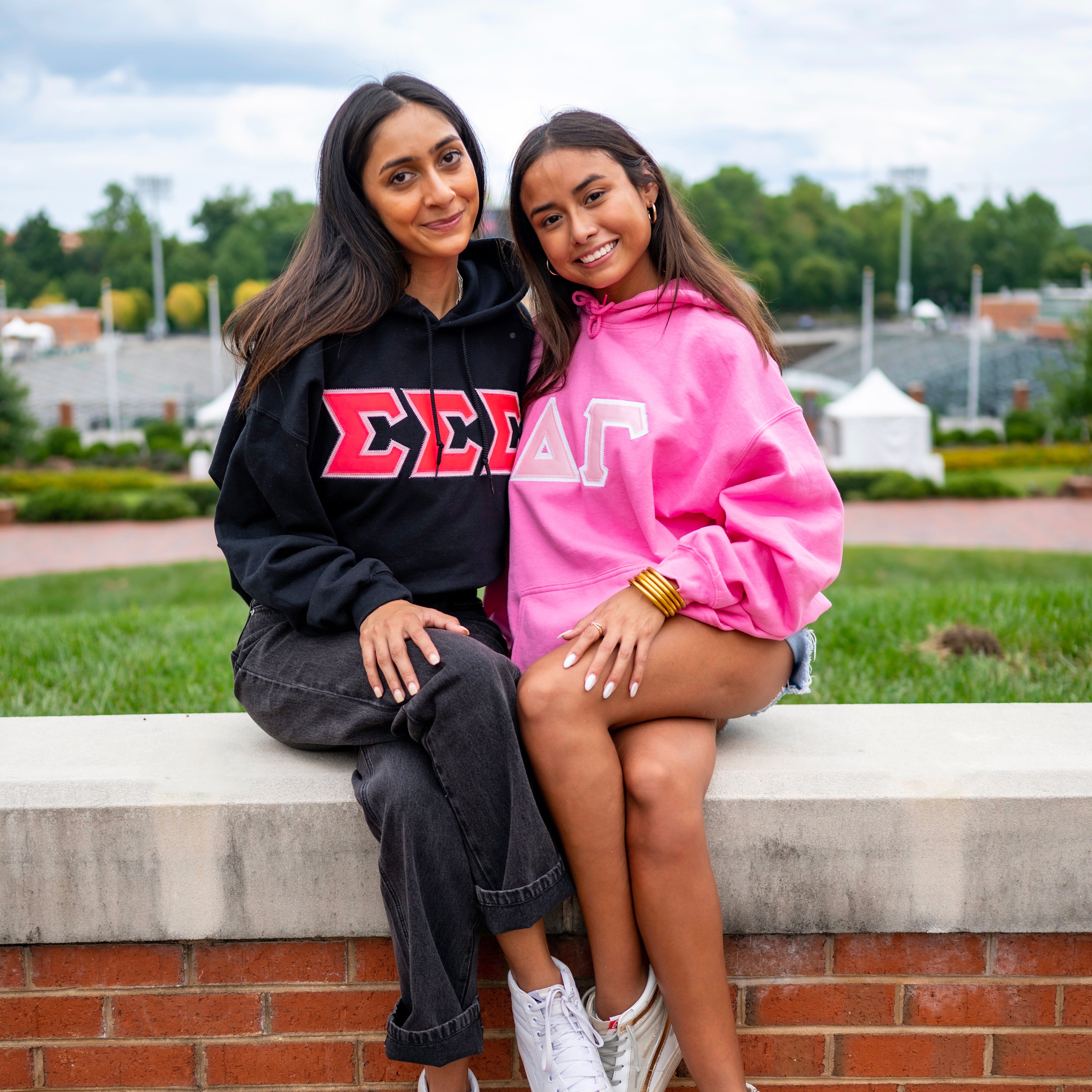 Custom Stitched Sorority Greek Letter Gildan Hoodie Sweatshirt