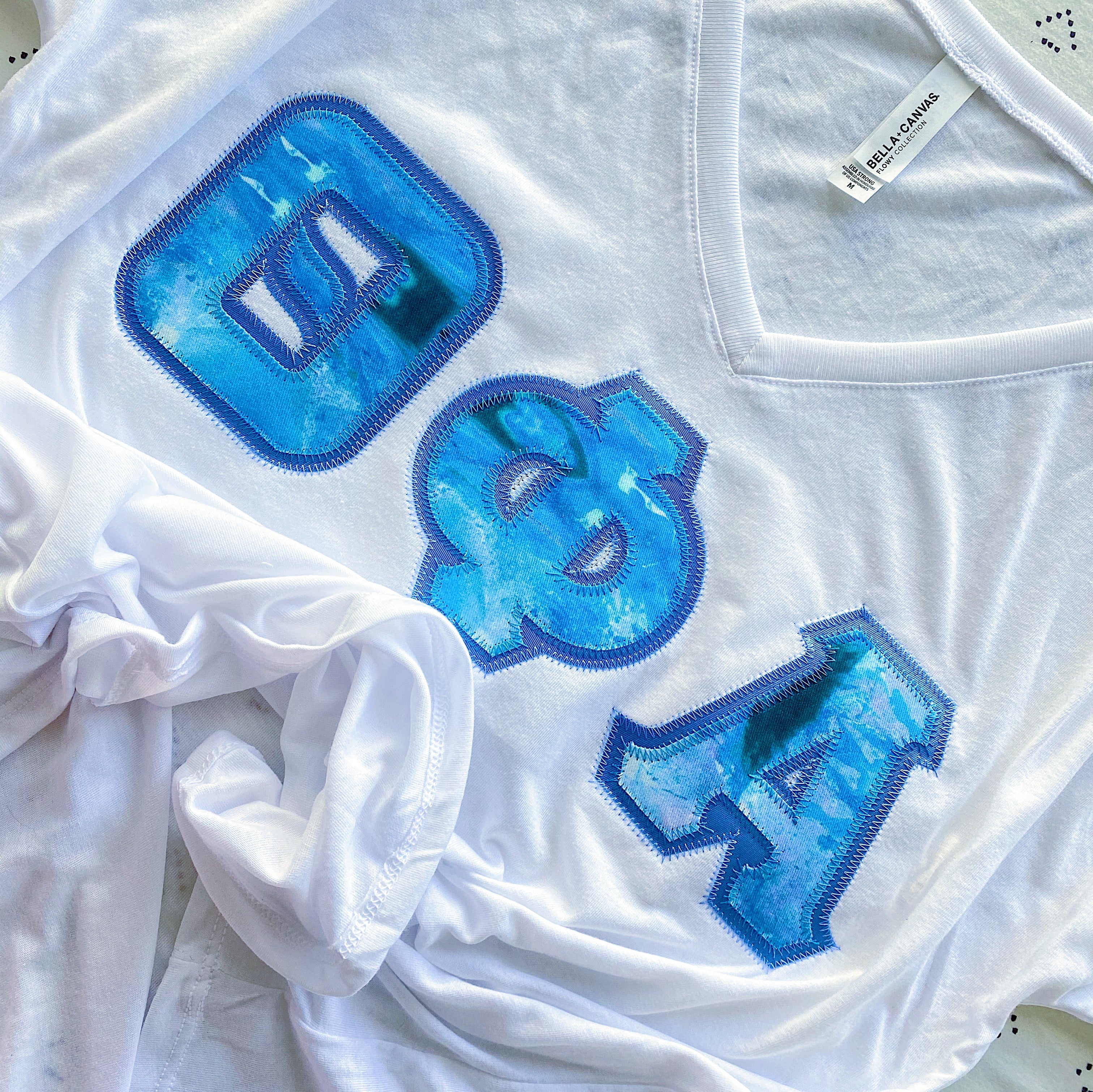 Blue Watercolor Marble Greek Letter Shirt