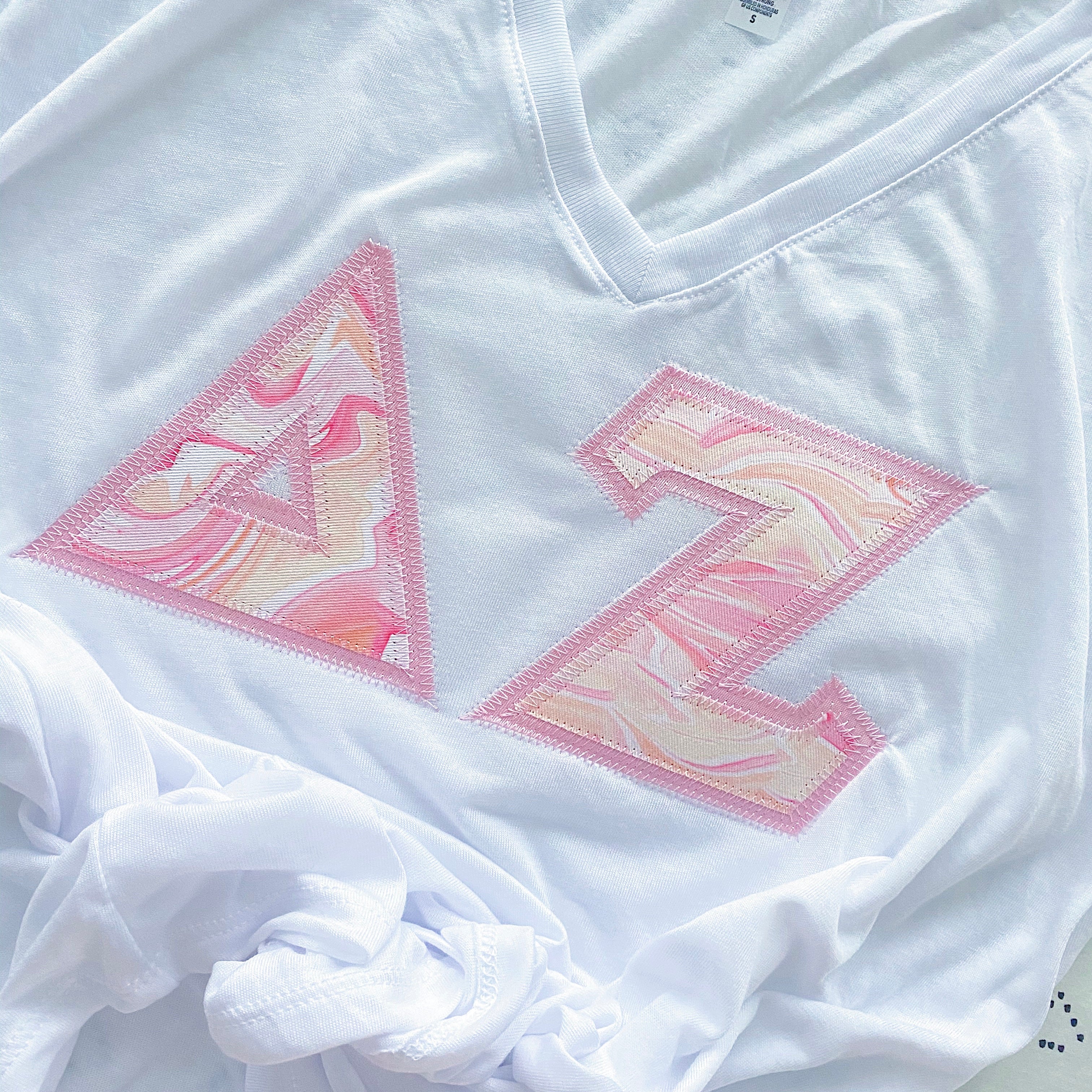 Pink Marble Smoothie Greek Letter Shirt