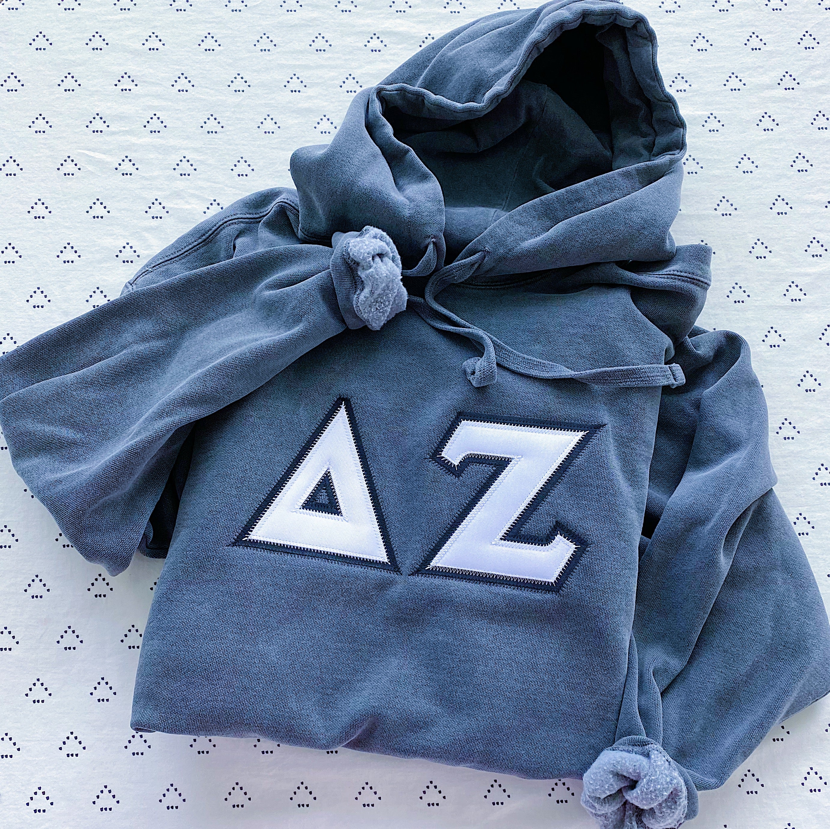 Custom Stitched Delta Zeta Sorority Greek Letter  Hoodie Sweatshirt Comfort Colors