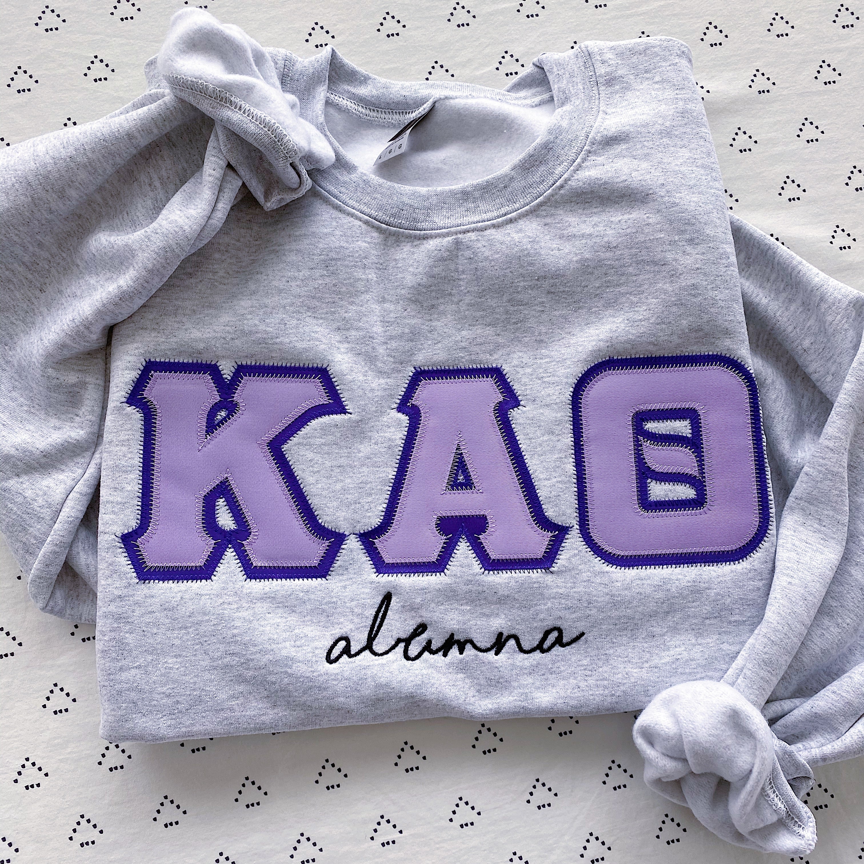 Custom Stitched Kappa Alpha Theta Sorority Greek Letter Crewneck Sweatshirt