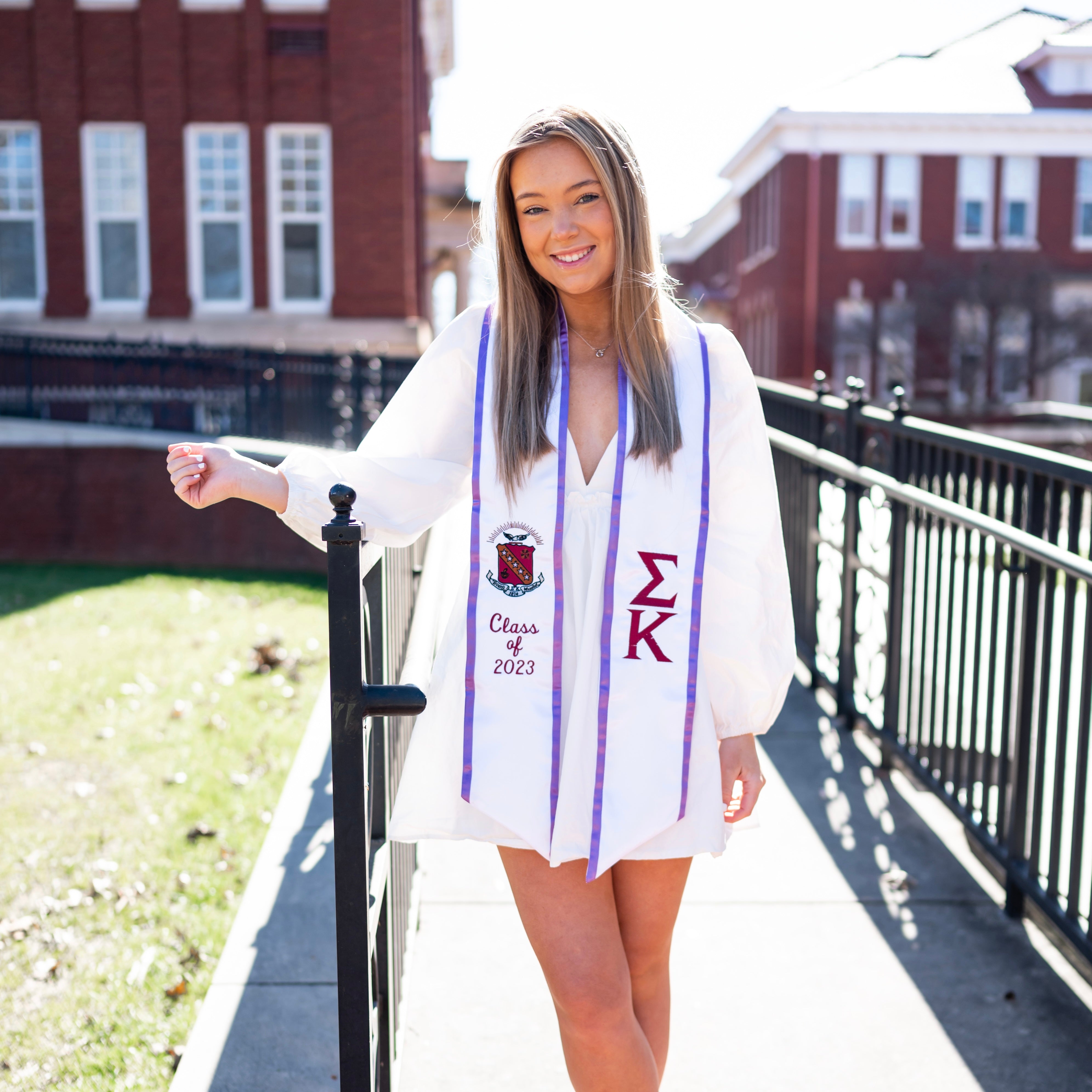 Sigma Kappa Crest Angled Sorority Graduation Stole